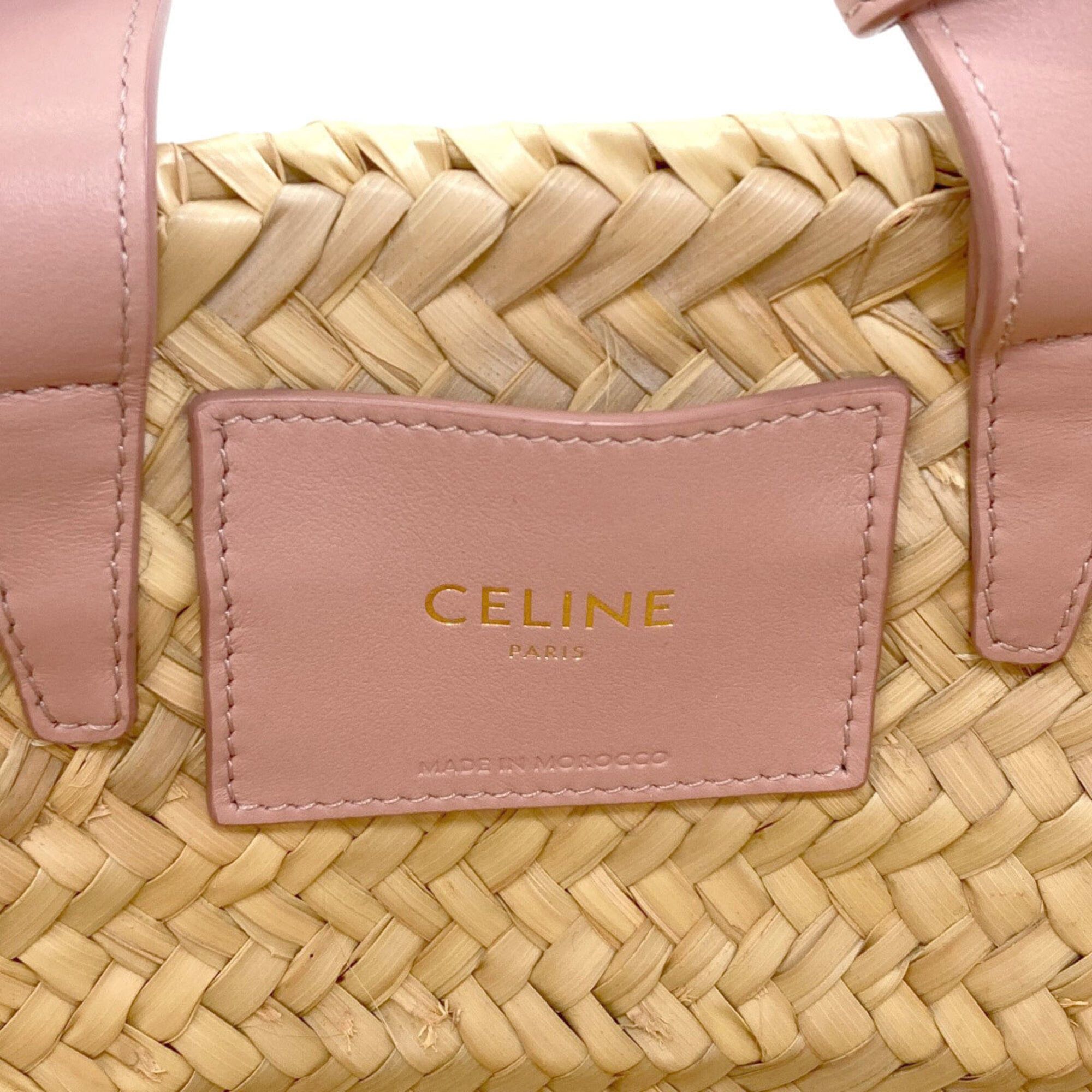Celine Celine Classic Panier Triomphe Basket Bag 2-Way Handbag Raffia Women's CELINE Size ONE SIZE - 6 Thumbnail