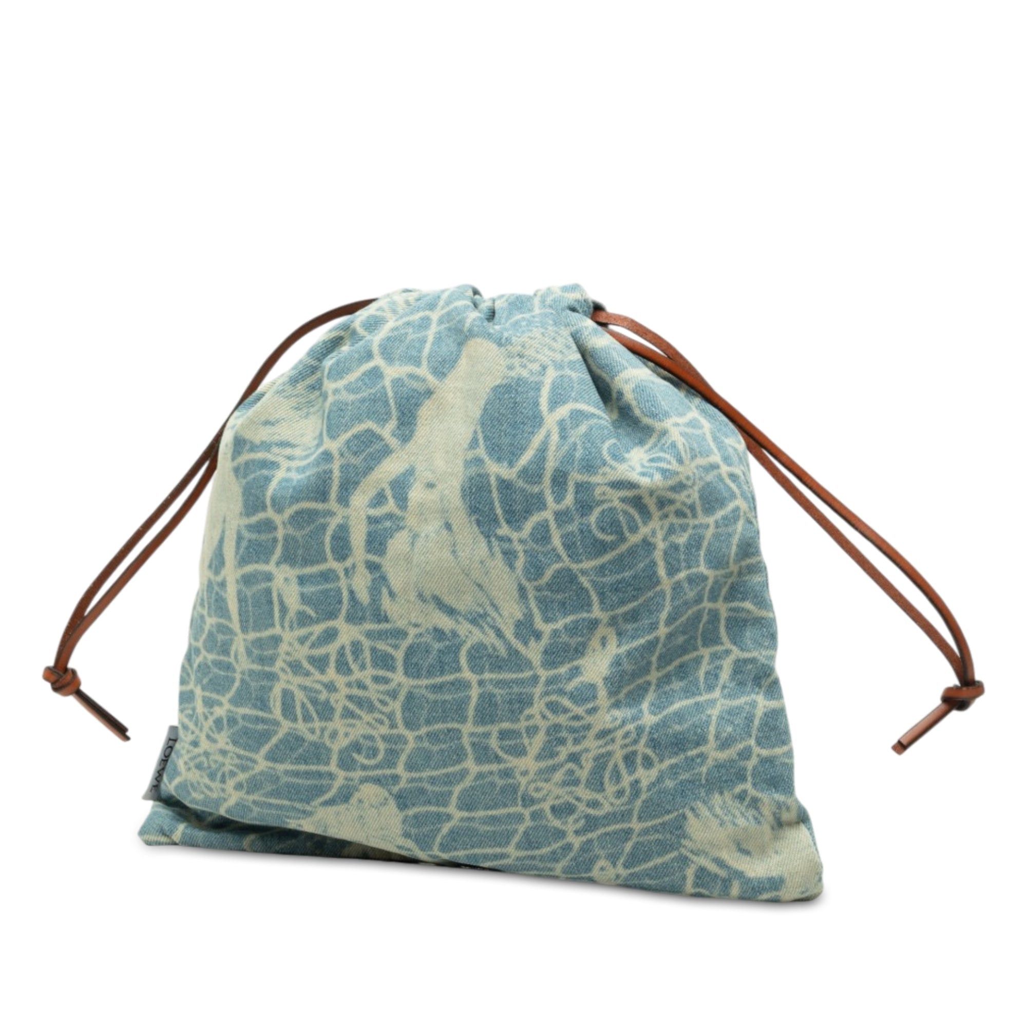 Loewe Paulas Ibiza Mermaid Denim Drawstring Bag Size ONE SIZE - 2 Thumbnail