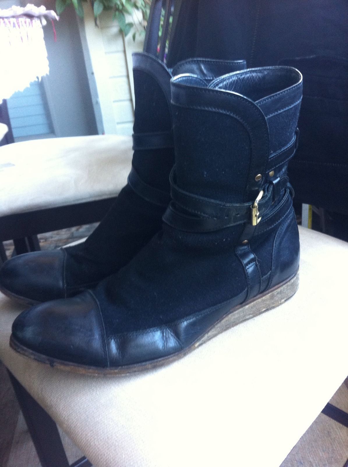 leather boots buckled