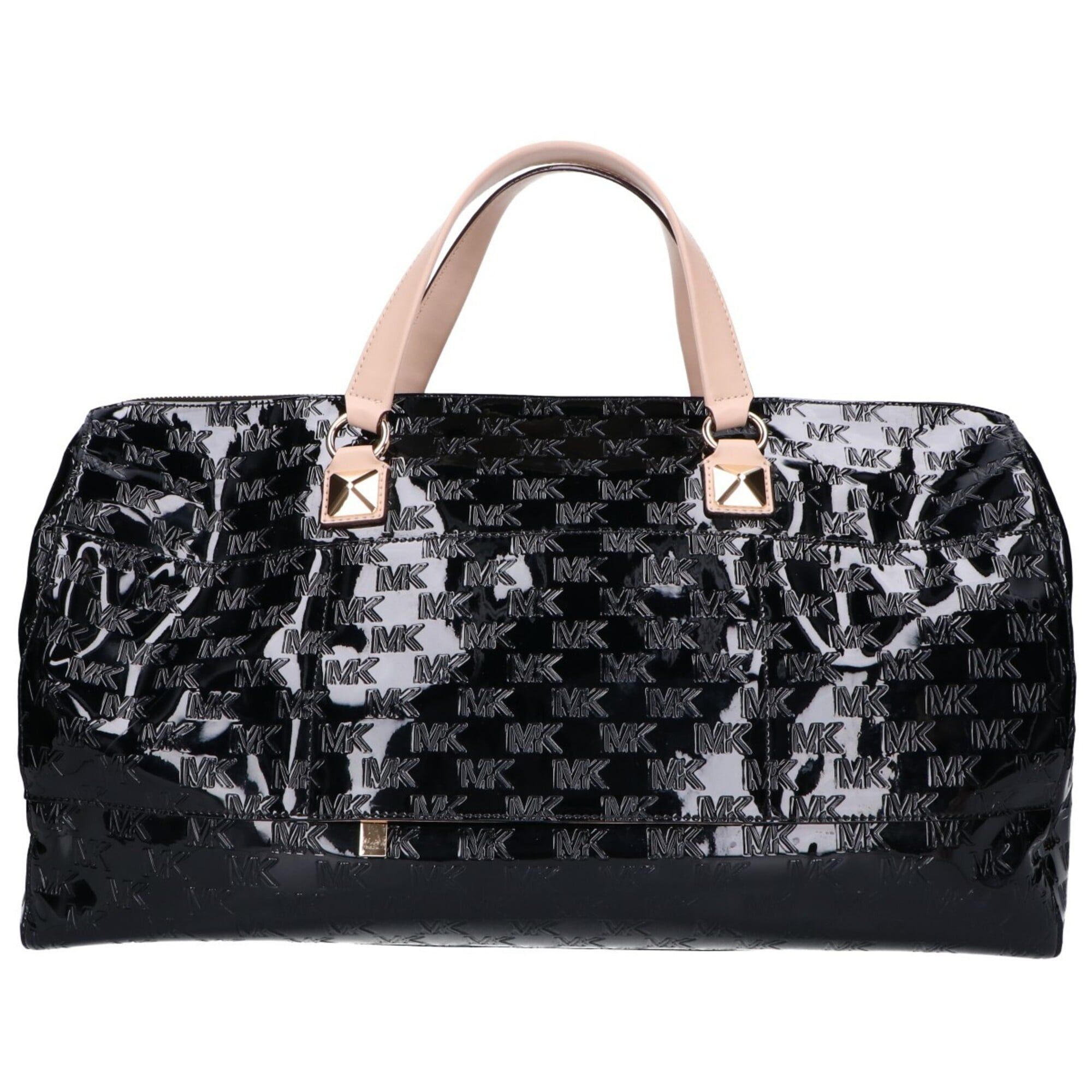 Michael Kors MICHAEL KORS Grayson Embossed Logo Patent Satchel Extra Large Boston Bag Black Women's Size ONE SIZE - 3 Thumbnail