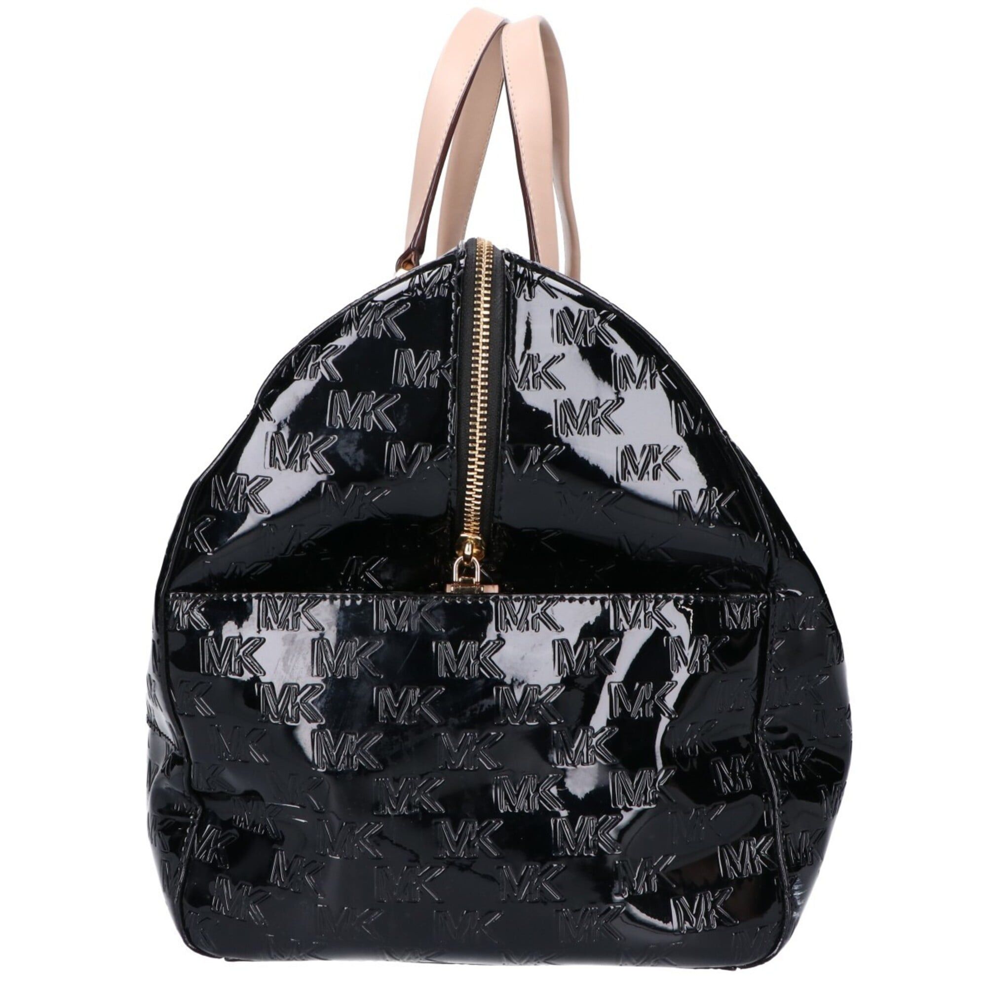 Michael Kors MICHAEL KORS Grayson Embossed Logo Patent Satchel Extra Large Boston Bag Black Women's Size ONE SIZE - 4 Thumbnail