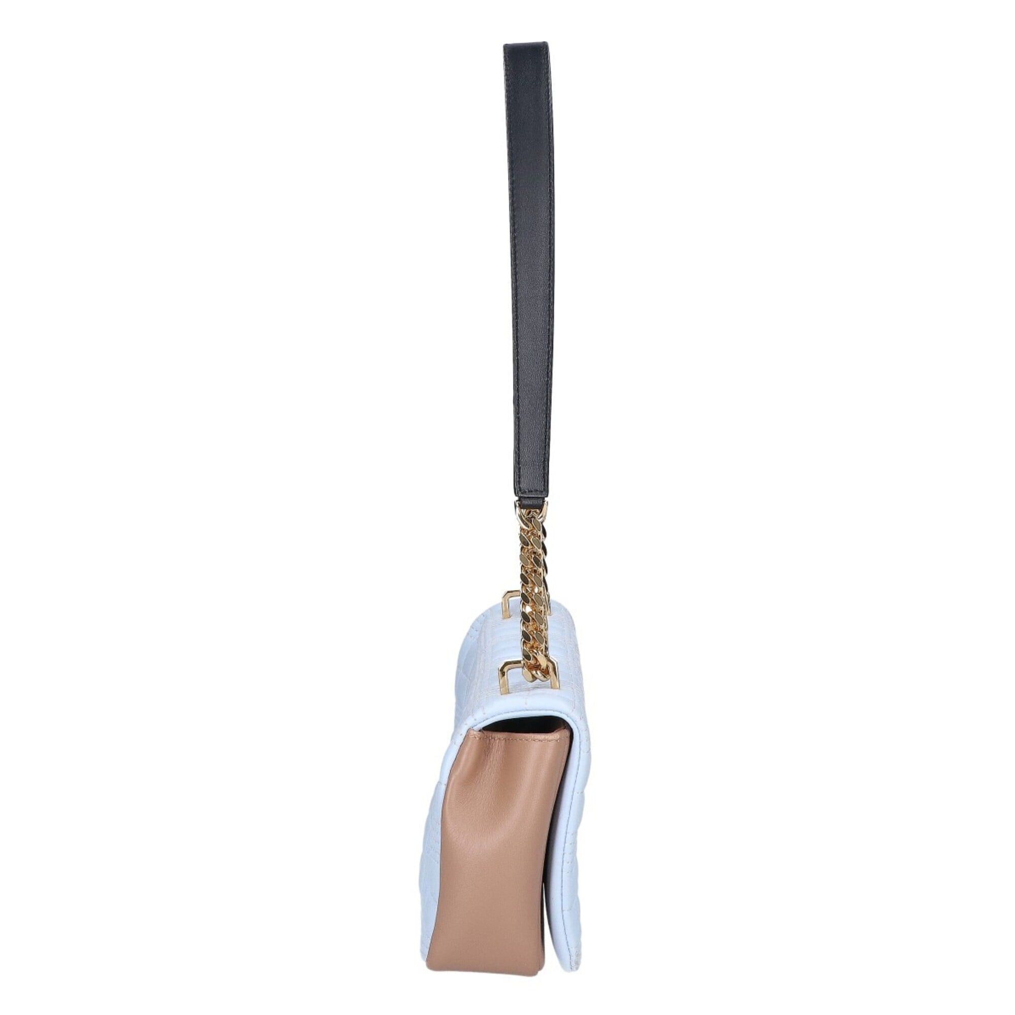 Burberry BURBERRY Laura TB Logo Flap Chain Shoulder Bag, Light Blue/Beige, Women's Size ONE SIZE - 4 Thumbnail