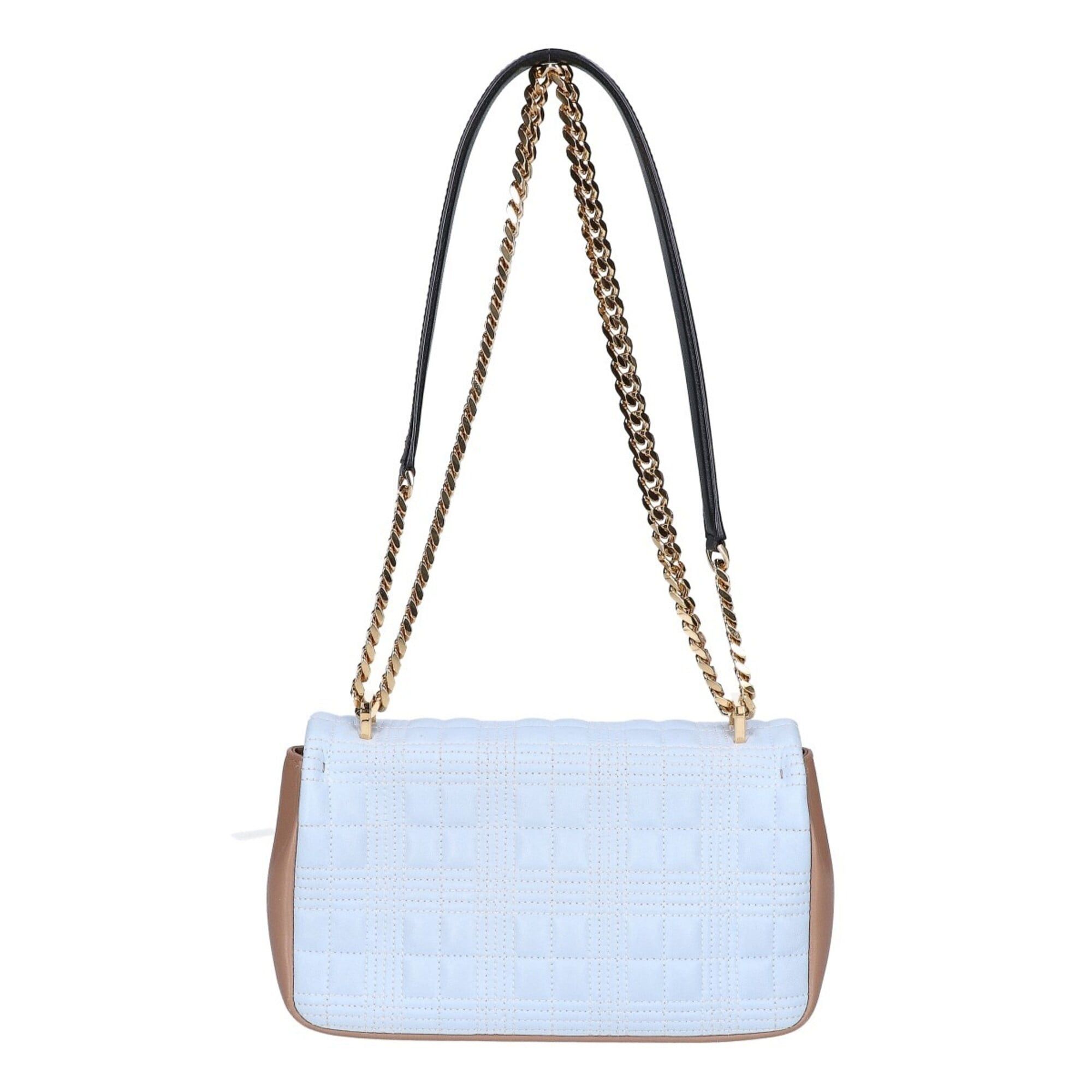 Burberry BURBERRY Laura TB Logo Flap Chain Shoulder Bag, Light Blue/Beige, Women's Size ONE SIZE - 3 Thumbnail