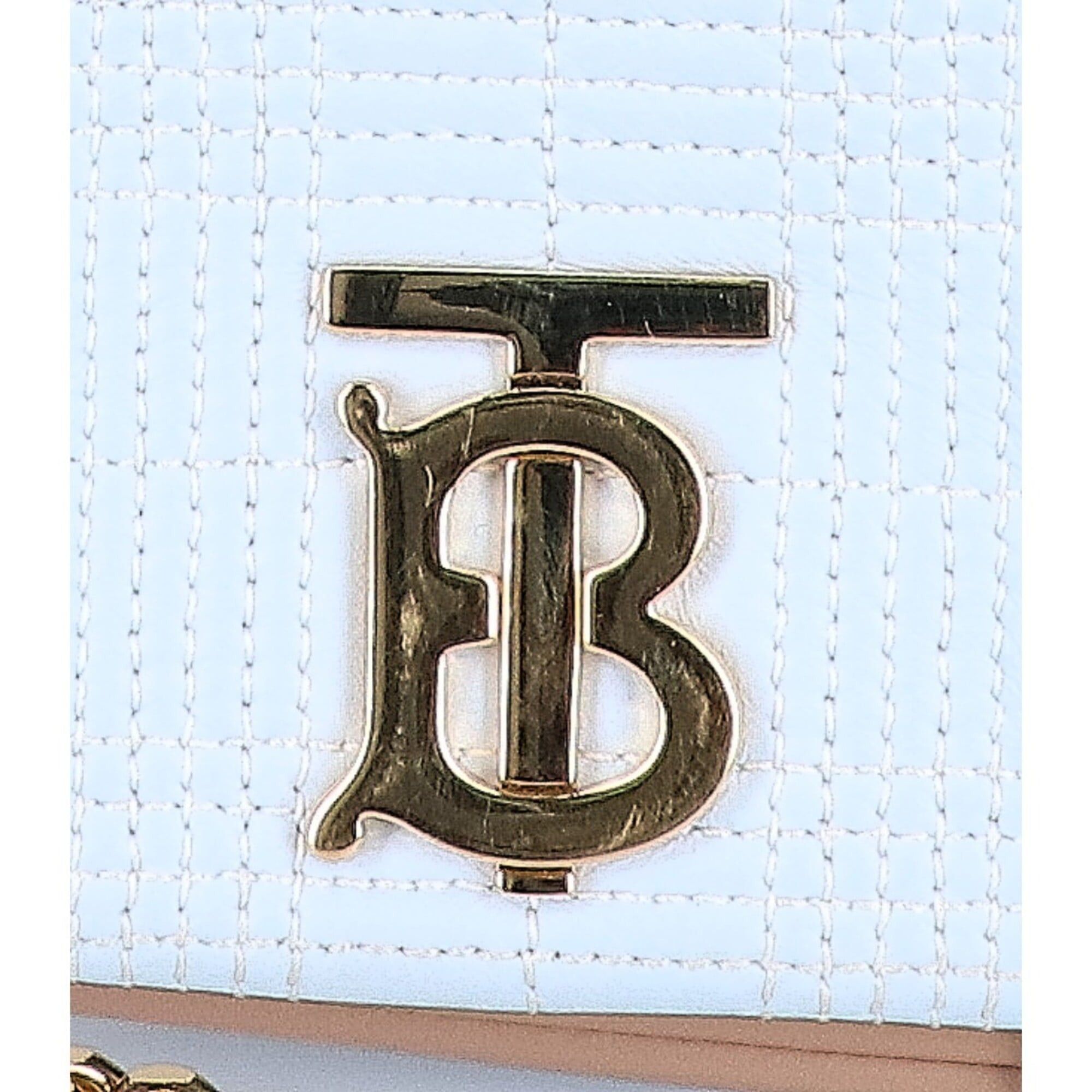 Burberry BURBERRY Laura TB Logo Flap Chain Shoulder Bag, Light Blue/Beige, Women's Size ONE SIZE - 9 Thumbnail