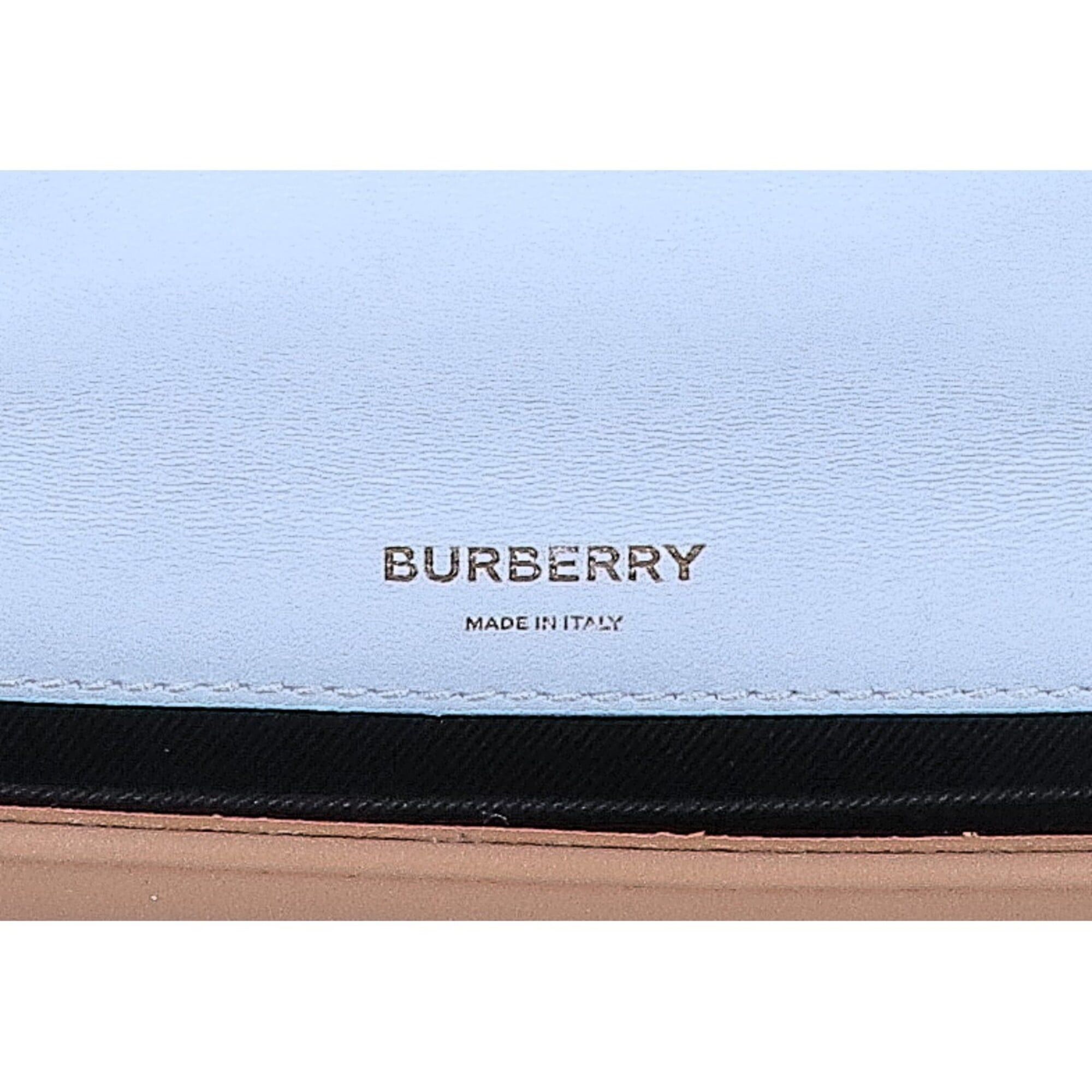 Burberry BURBERRY Laura TB Logo Flap Chain Shoulder Bag, Light Blue/Beige, Women's Size ONE SIZE - 7 Thumbnail