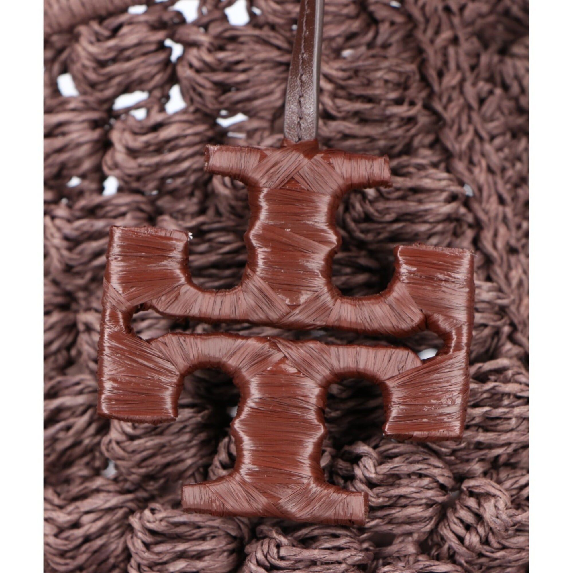 Tory Burch Tory Burch Ella Hand-Crocheted Popcorn Bucket Bag, Brown, Women's Handbag Size ONE SIZE - 8 Thumbnail