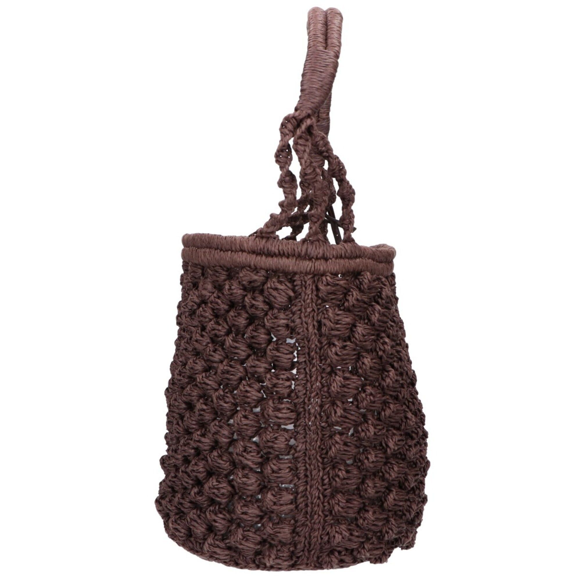 Tory Burch Tory Burch Ella Hand-Crocheted Popcorn Bucket Bag, Brown, Women's Handbag Size ONE SIZE - 2 Thumbnail