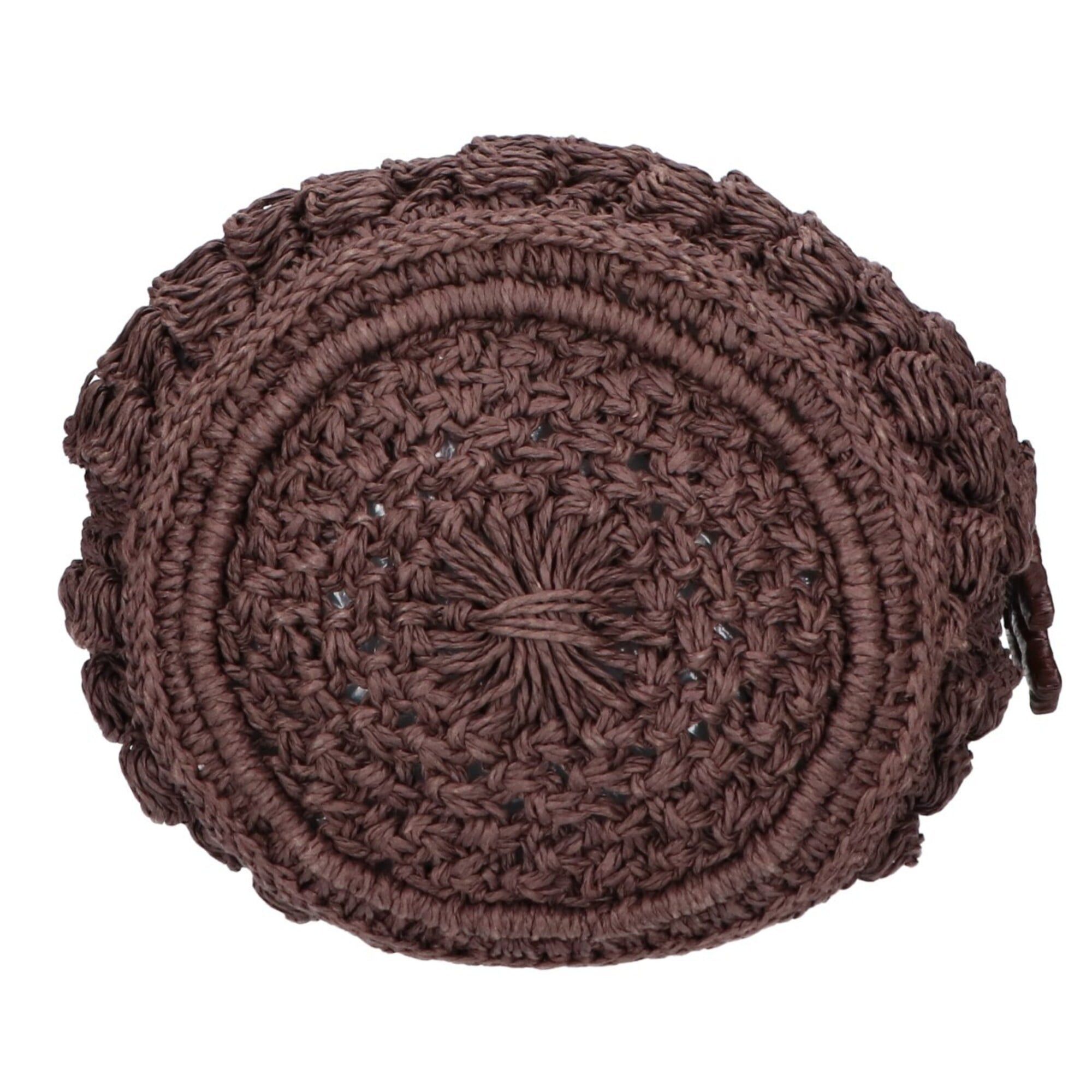 Tory Burch Tory Burch Ella Hand-Crocheted Popcorn Bucket Bag, Brown, Women's Handbag Size ONE SIZE - 5 Thumbnail
