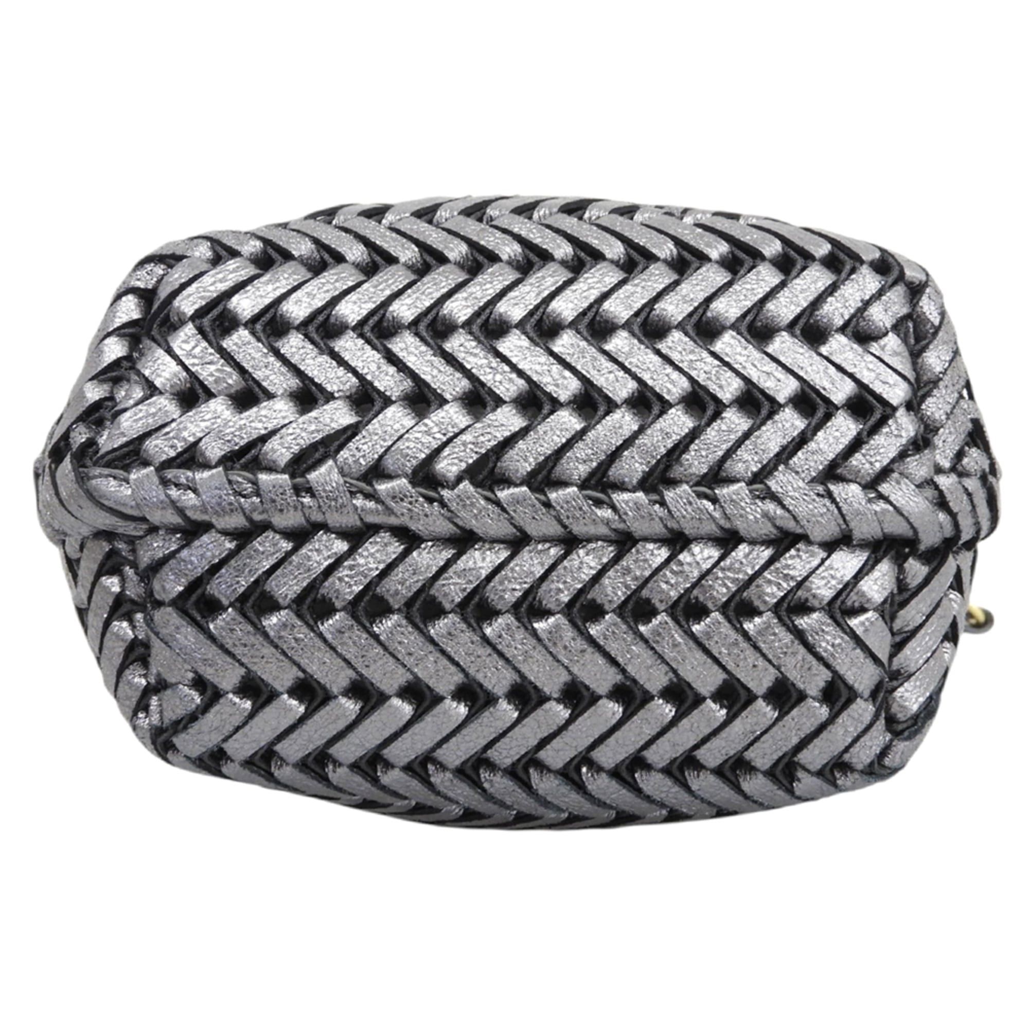 Anya Hindmarch Anya Hindmarch Neeson Tiny 2-Way Shoulder Bag for Women, Metallic Gray. Size ONE SIZE - 4 Thumbnail