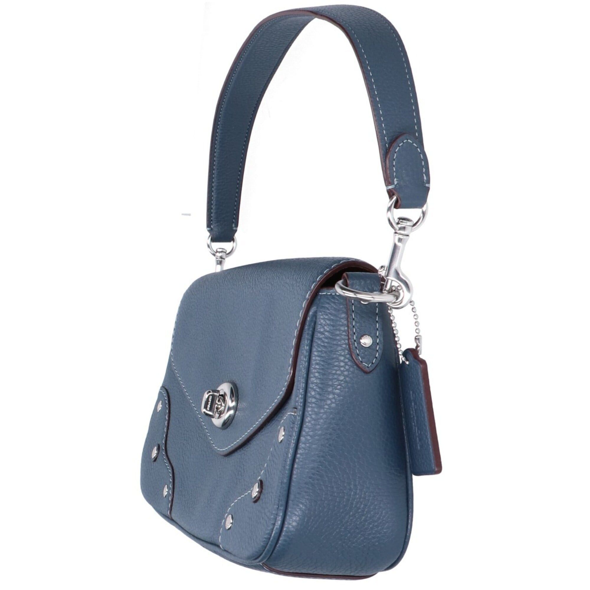 Coach COACH CE634 MILLIE Pebble Leather Turnlock Flap Shoulder Bag DENIM Women's Size ONE SIZE - 4 Thumbnail
