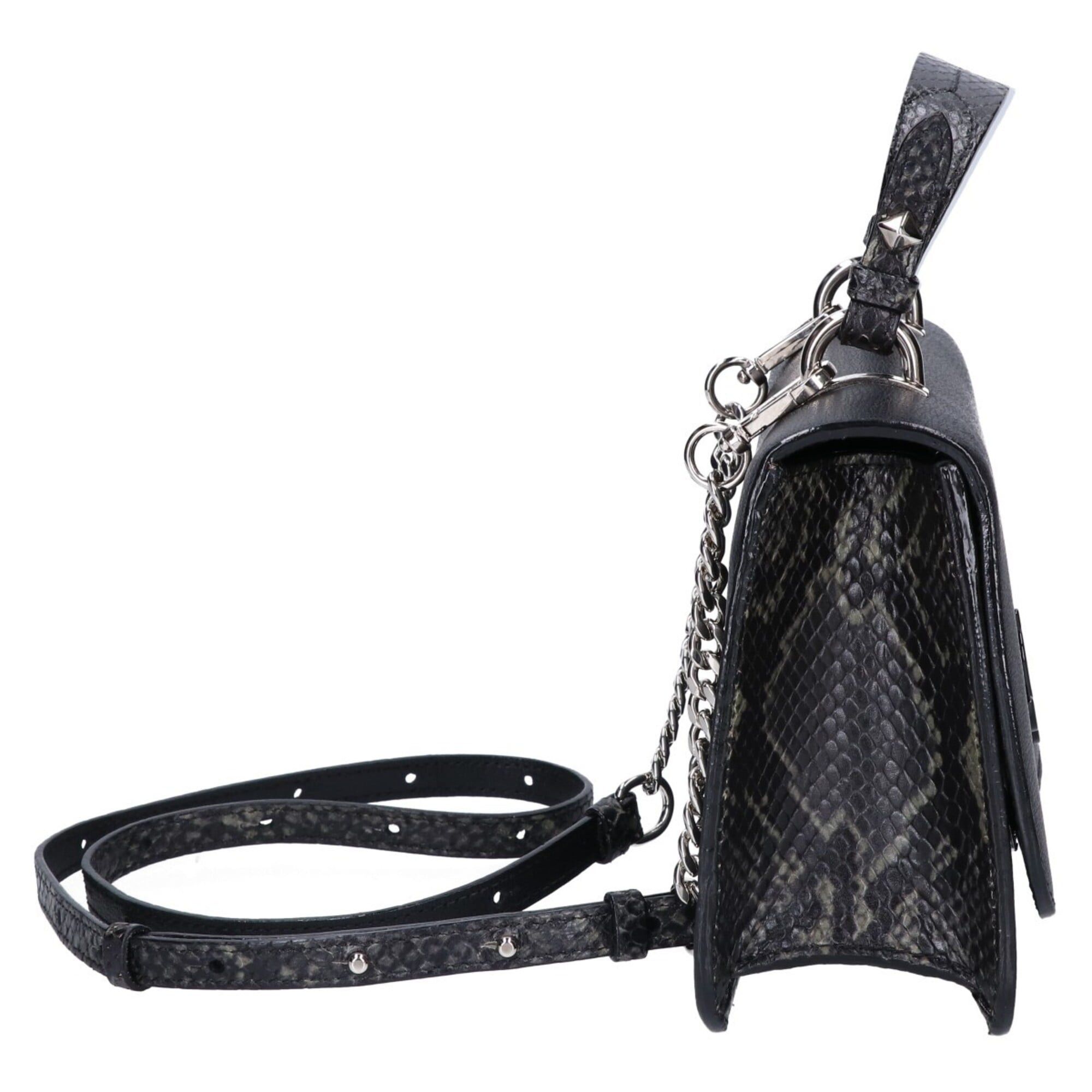 Jimmy Choo JIMMY CHOO JC Top Handle S 2-Way Handbag, Black, Women's Size ONE SIZE - 4 Thumbnail