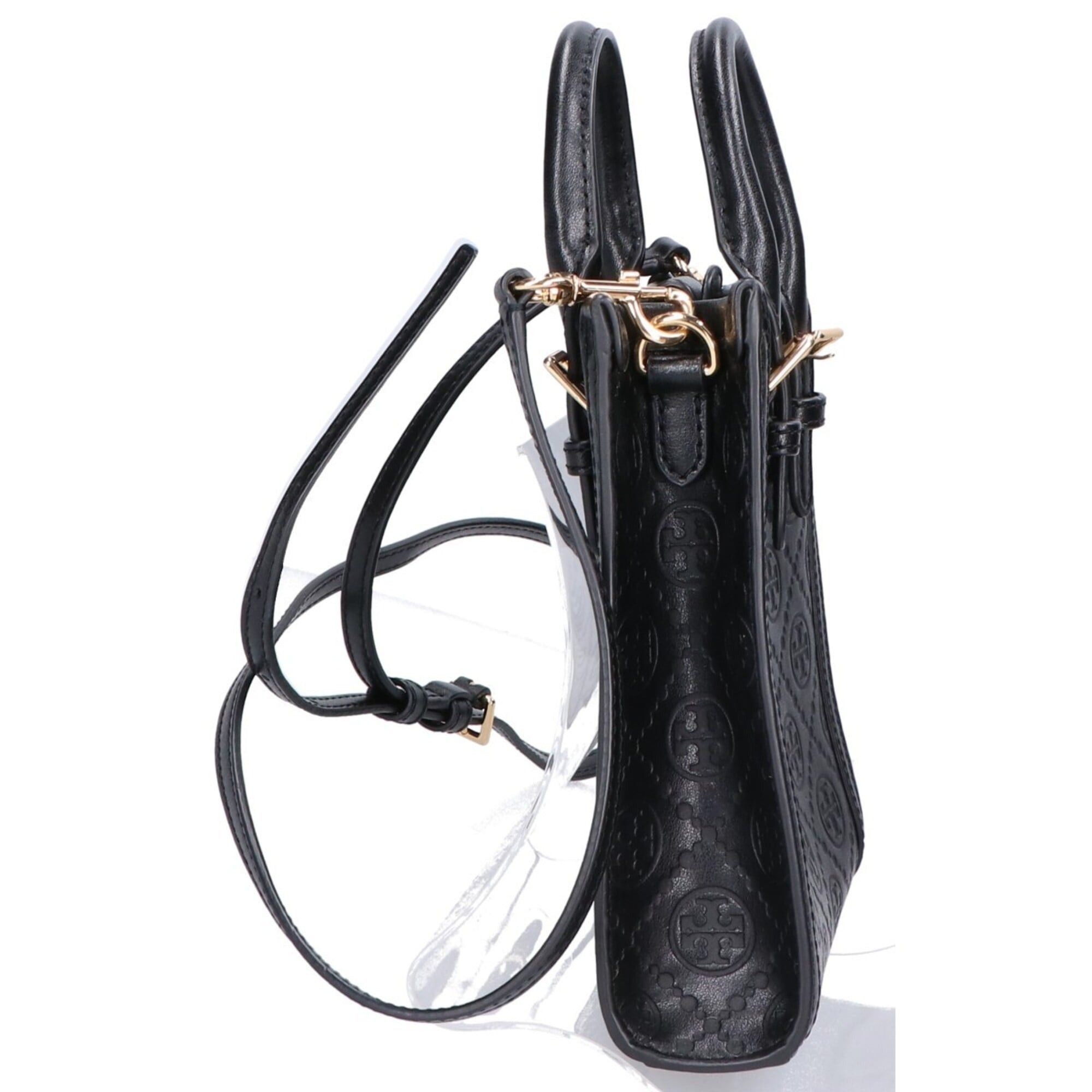 Tory Burch Tory Burch Raffia x Leather Chain Shoulder Handbag, Black, Women's Size ONE SIZE - 2 Thumbnail