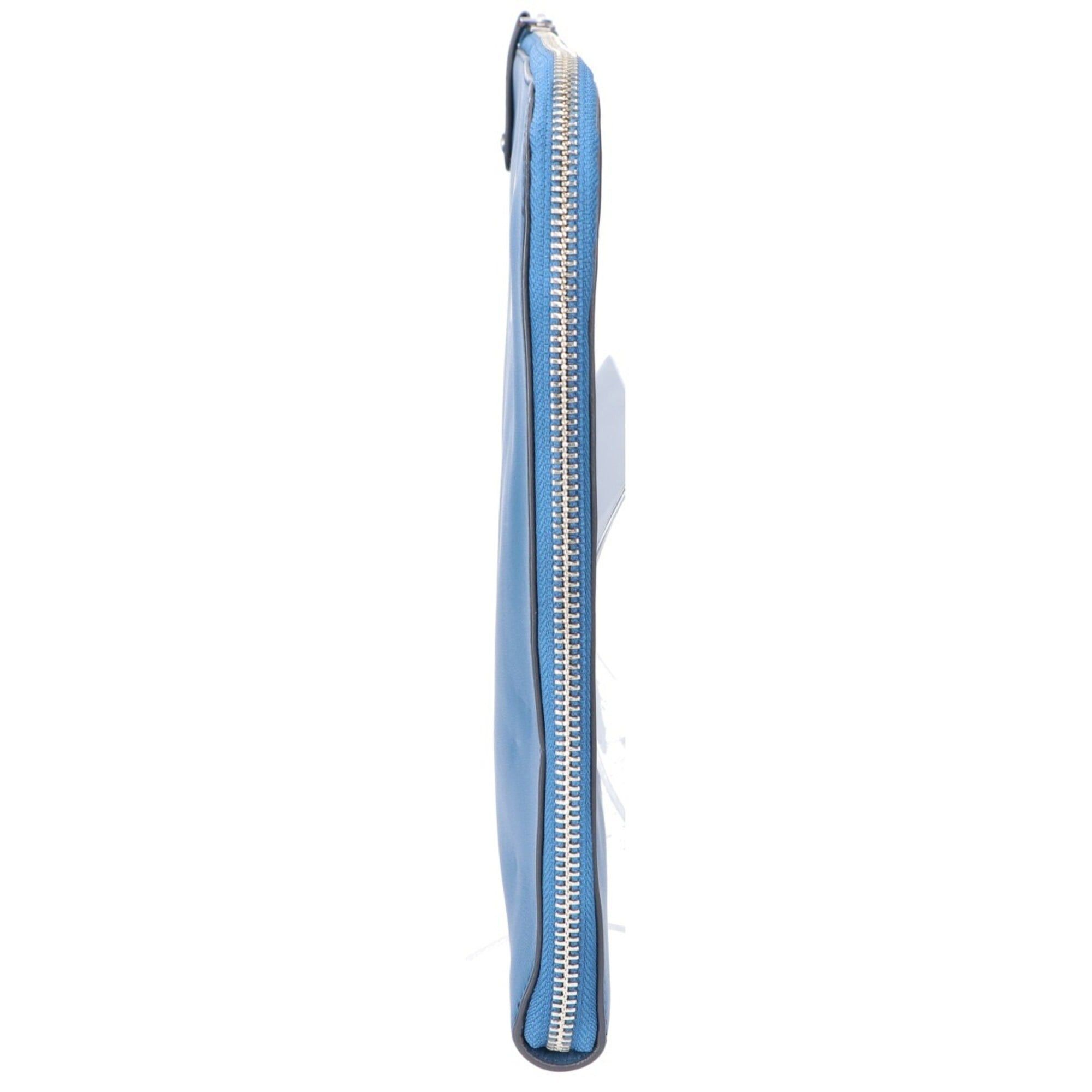 Anya Hindmarch Anya Hindmarch Smile L-shaped zipper leather clutch bag, second blue, for women. Size ONE SIZE - 2 Thumbnail