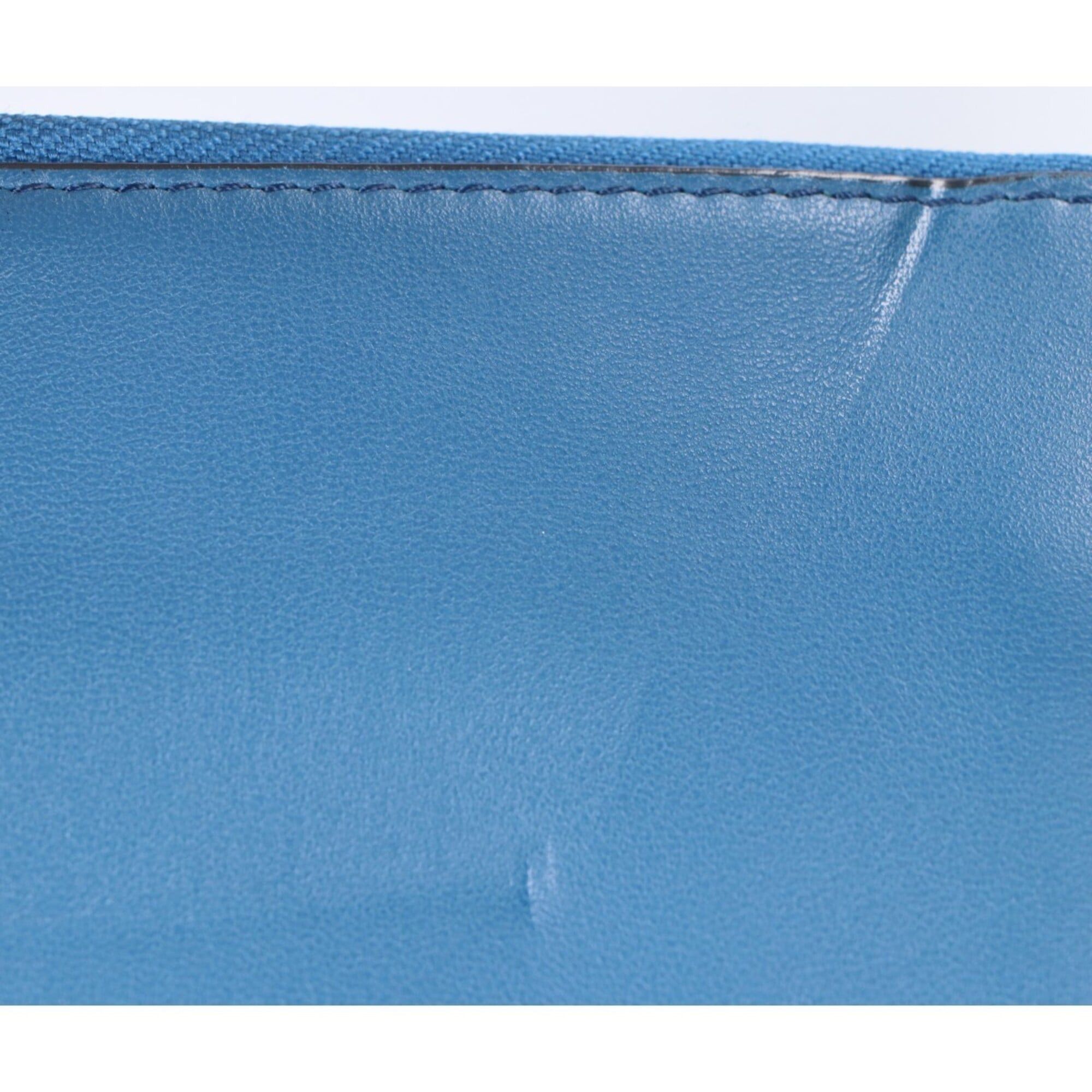 Anya Hindmarch Anya Hindmarch Smile L-shaped zipper leather clutch bag, second blue, for women. Size ONE SIZE - 9 Thumbnail