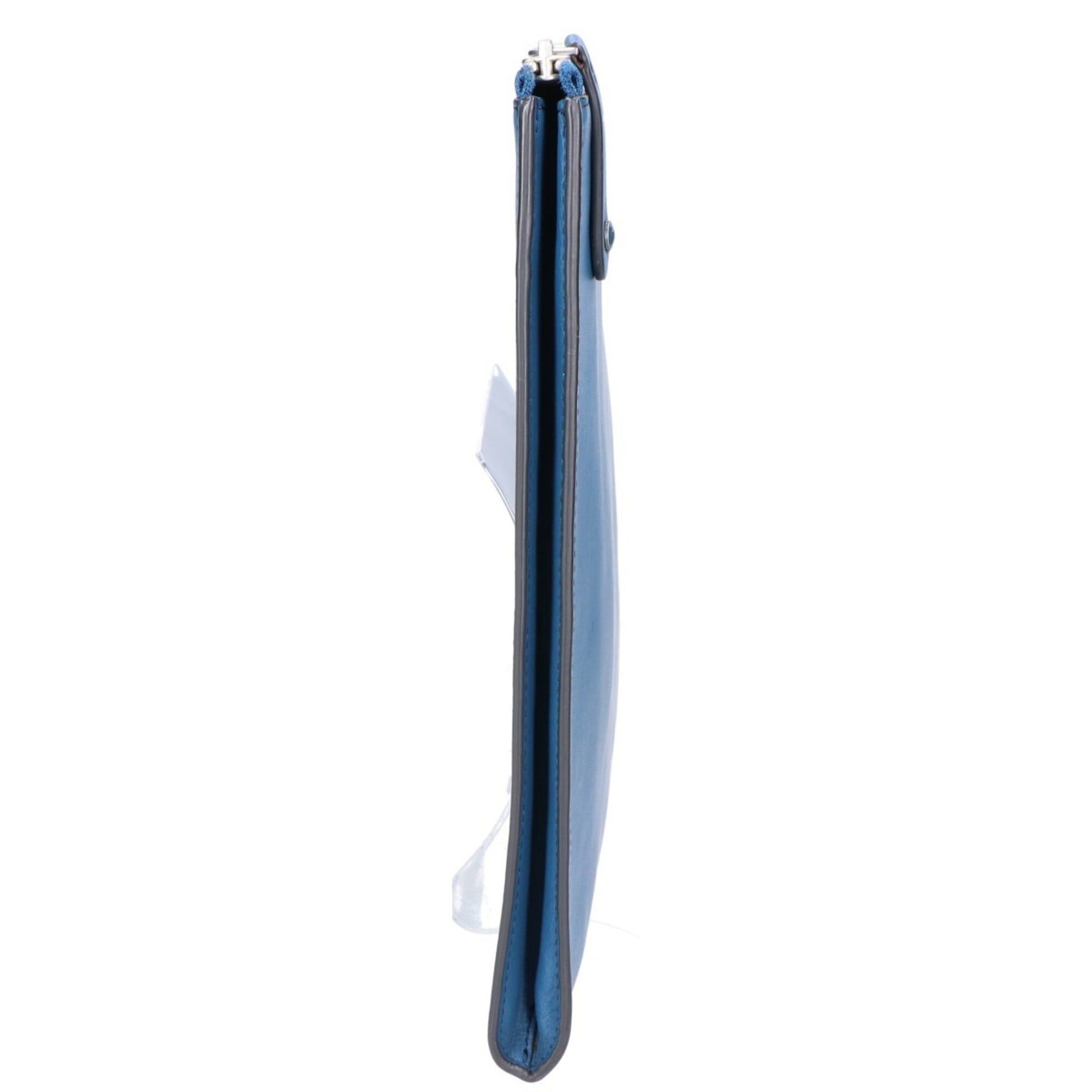 Anya Hindmarch Anya Hindmarch Smile L-shaped zipper leather clutch bag, second blue, for women. Size ONE SIZE - 4 Thumbnail