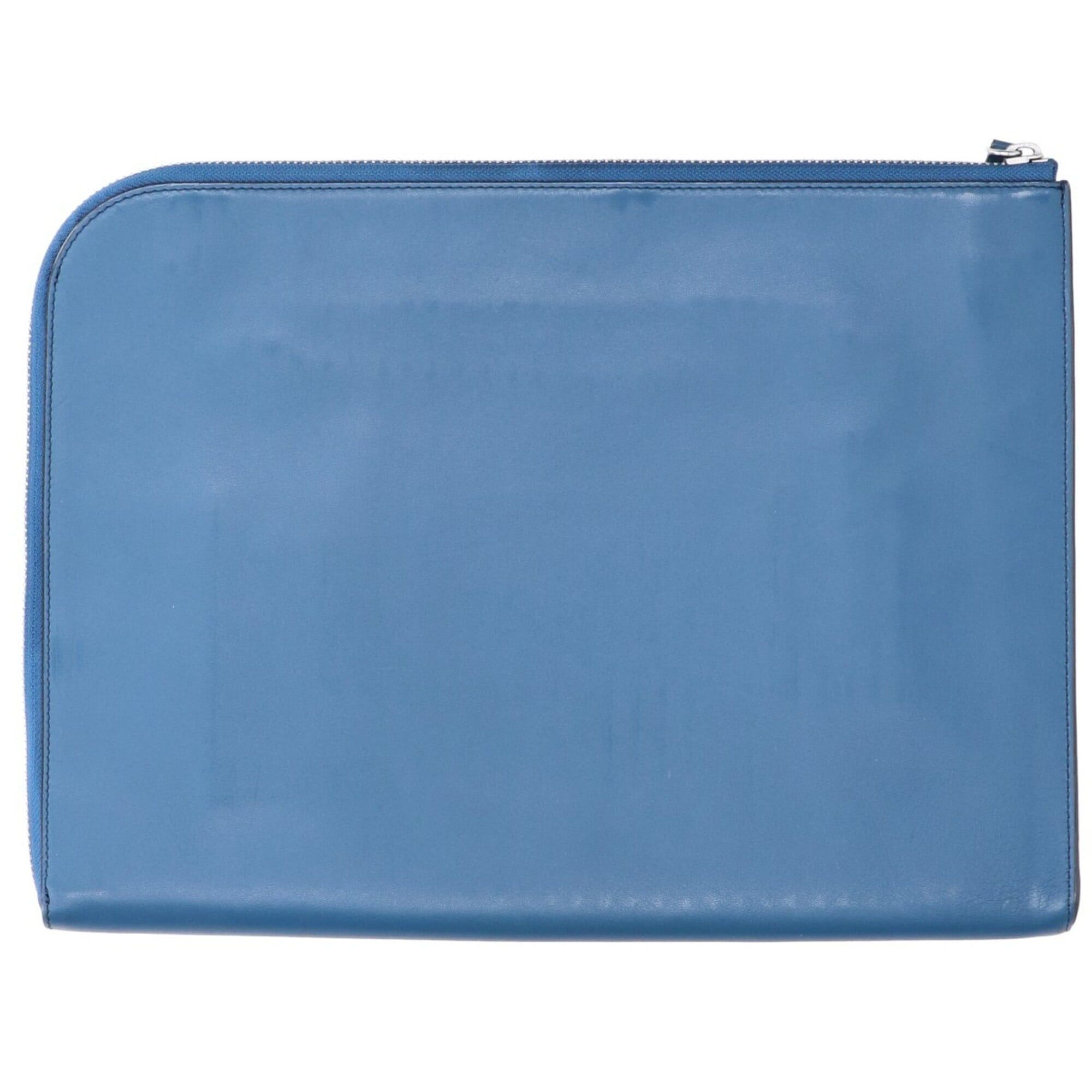 Anya Hindmarch Anya Hindmarch Smile L-shaped zipper leather clutch bag, second blue, for women. Size ONE SIZE - 3 Thumbnail