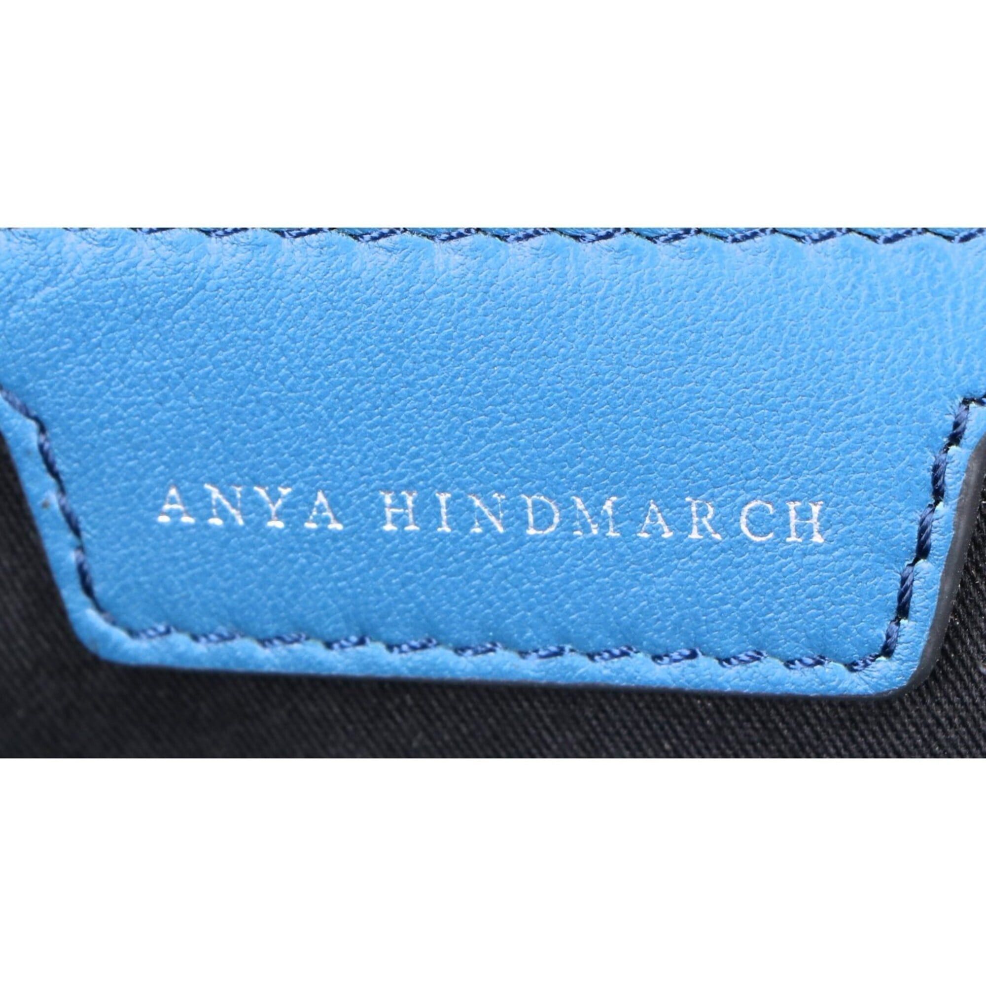 Anya Hindmarch Anya Hindmarch Smile L-shaped zipper leather clutch bag, second blue, for women. Size ONE SIZE - 7 Thumbnail