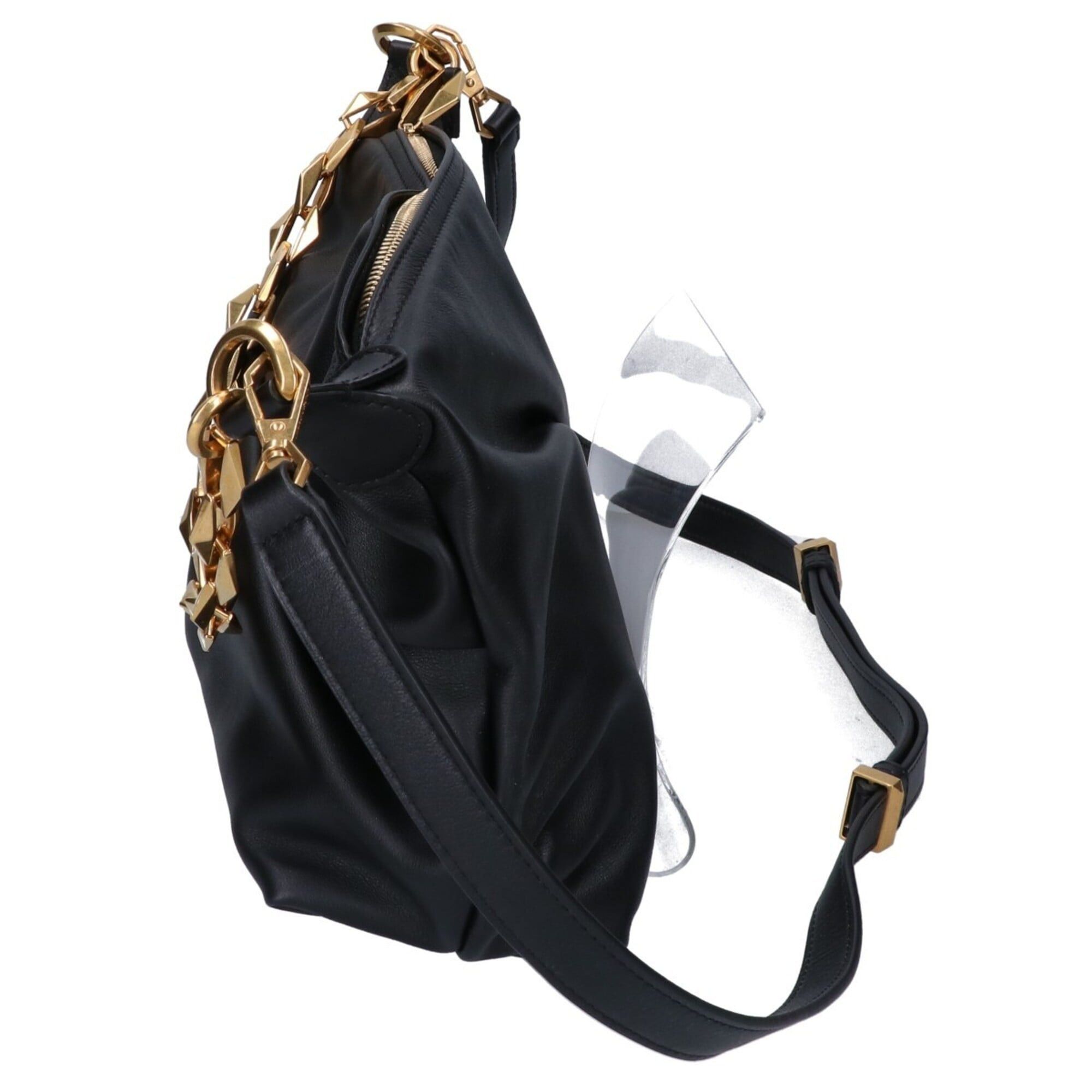 Jimmy Choo JIMMY CHOO Diamond Soft Hobo S Shoulder Bag, Black, Women's Size ONE SIZE - 3 Thumbnail