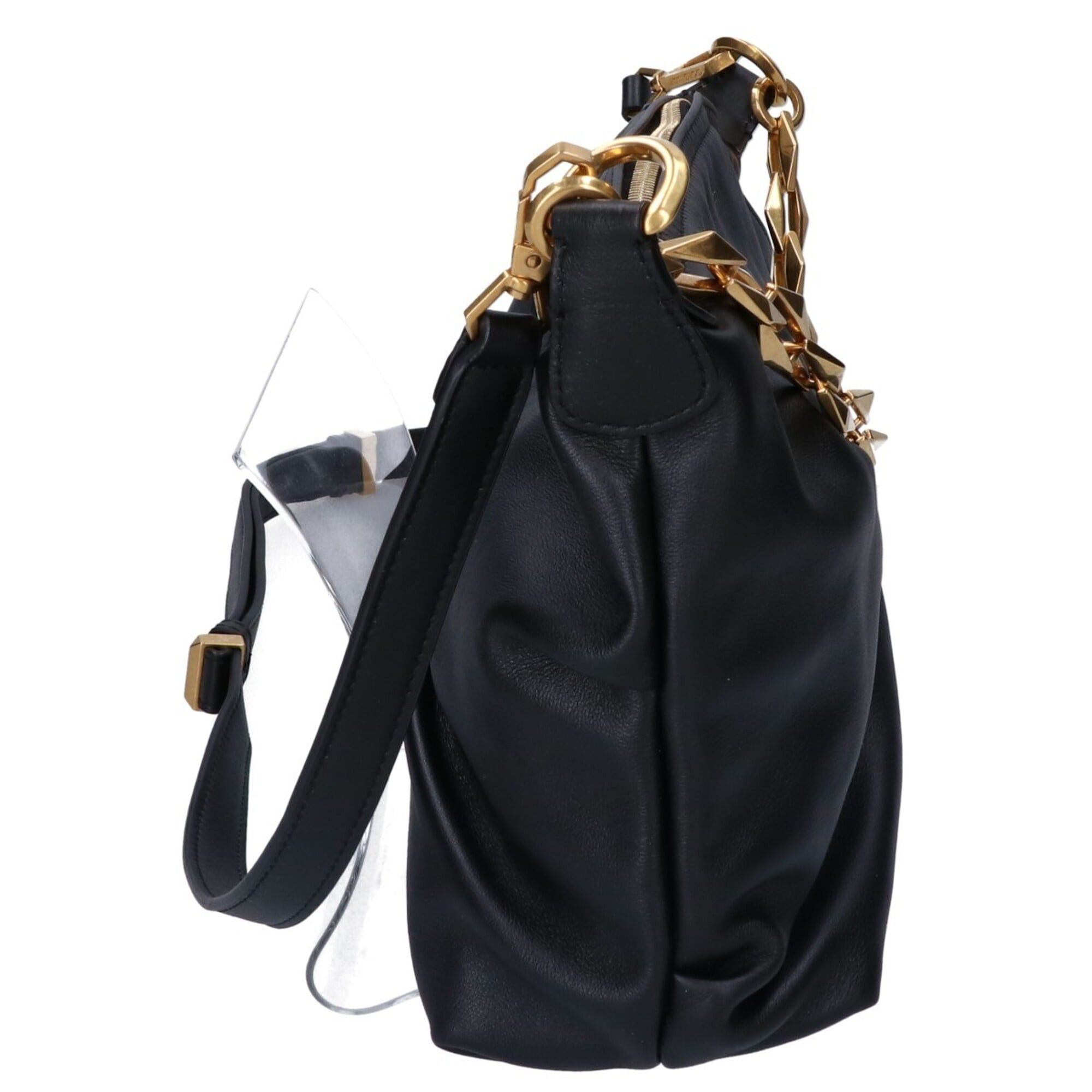Jimmy Choo JIMMY CHOO Diamond Soft Hobo S Shoulder Bag, Black, Women's Size ONE SIZE - 2 Thumbnail