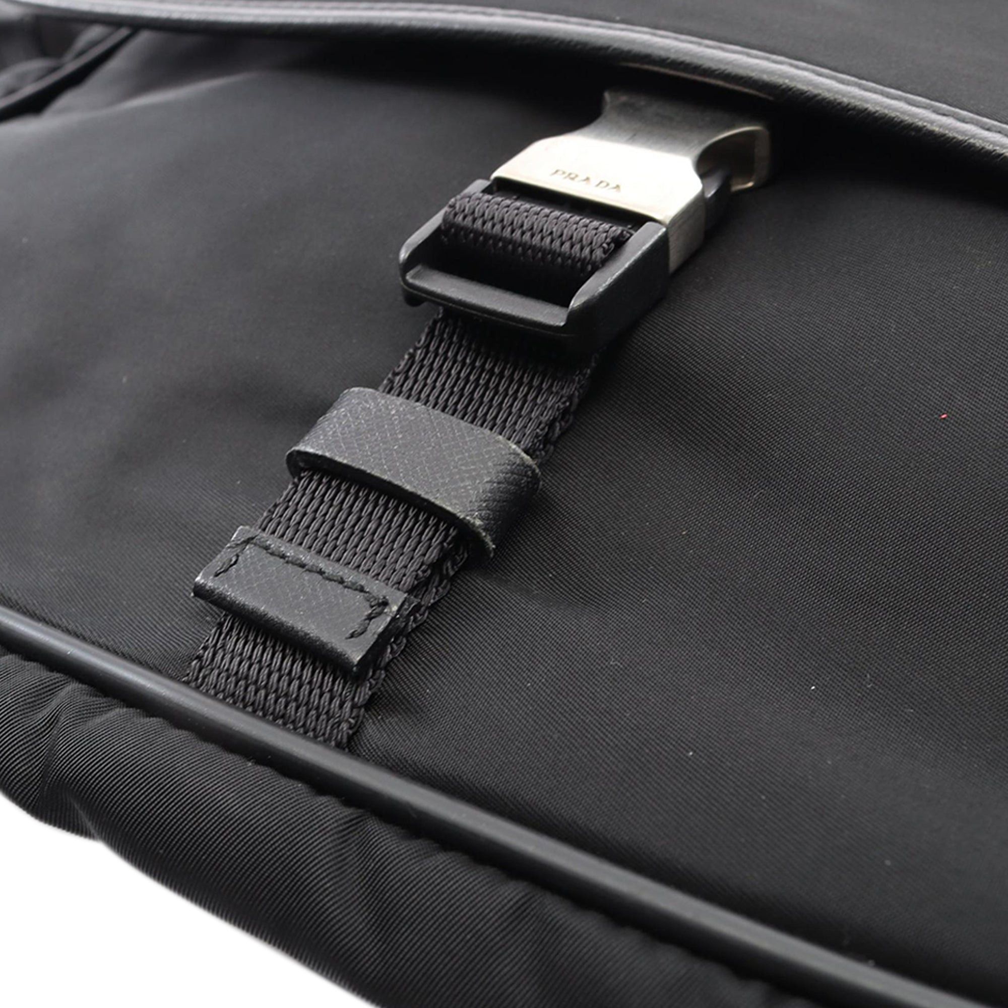 Prada Saffiano Trimmed Tessuto Buckle Messenger Bag Size ONE SIZE - 5 Thumbnail