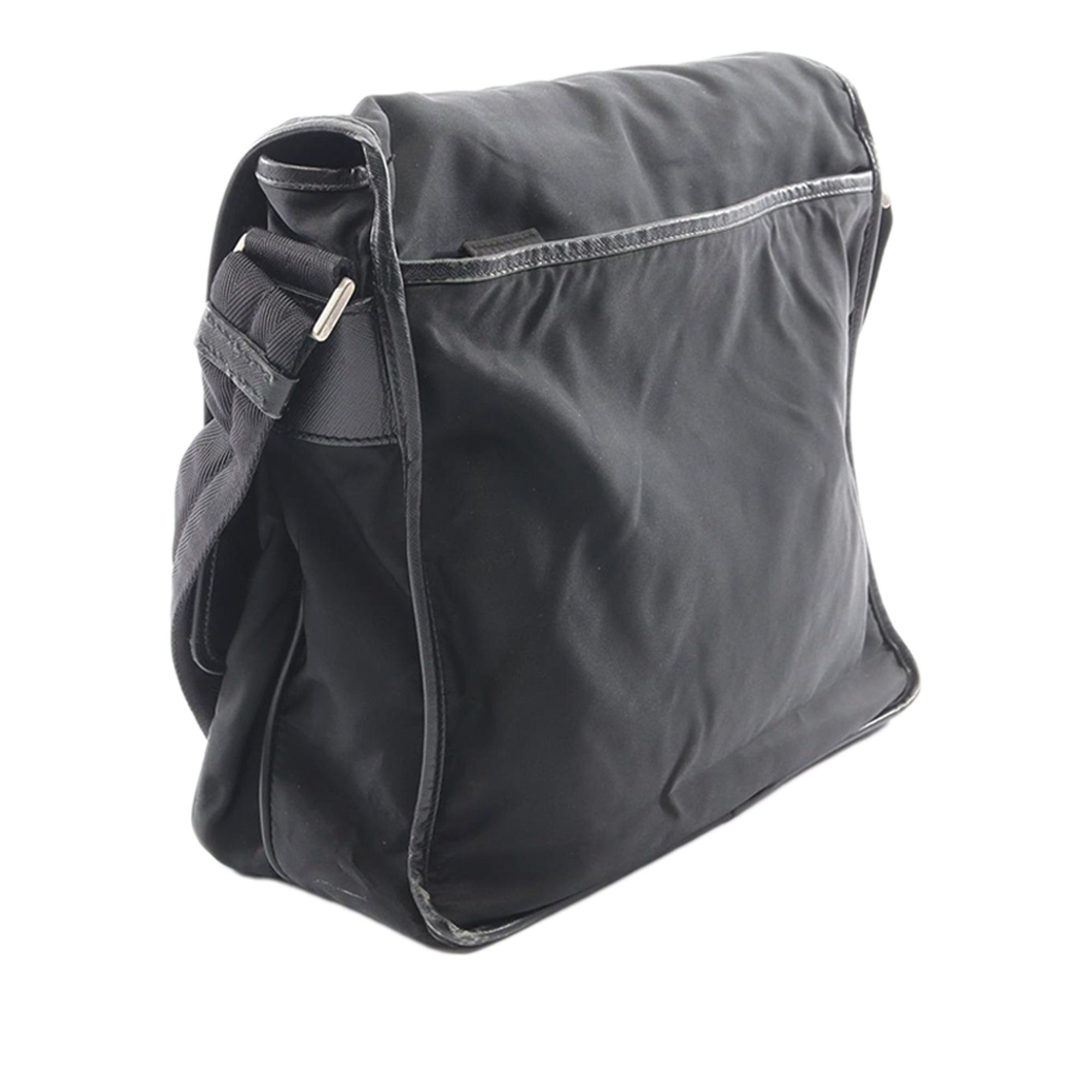 Prada Saffiano Trimmed Tessuto Buckle Messenger Bag Size ONE SIZE - 2 Thumbnail
