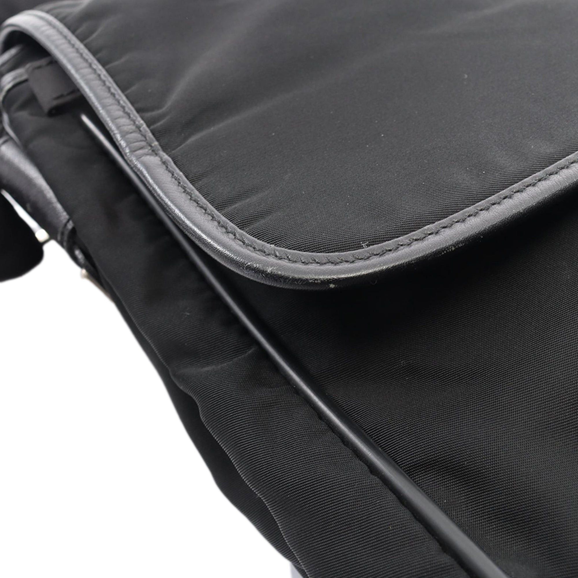 Prada Saffiano Trimmed Tessuto Buckle Messenger Bag Size ONE SIZE - 8 Thumbnail