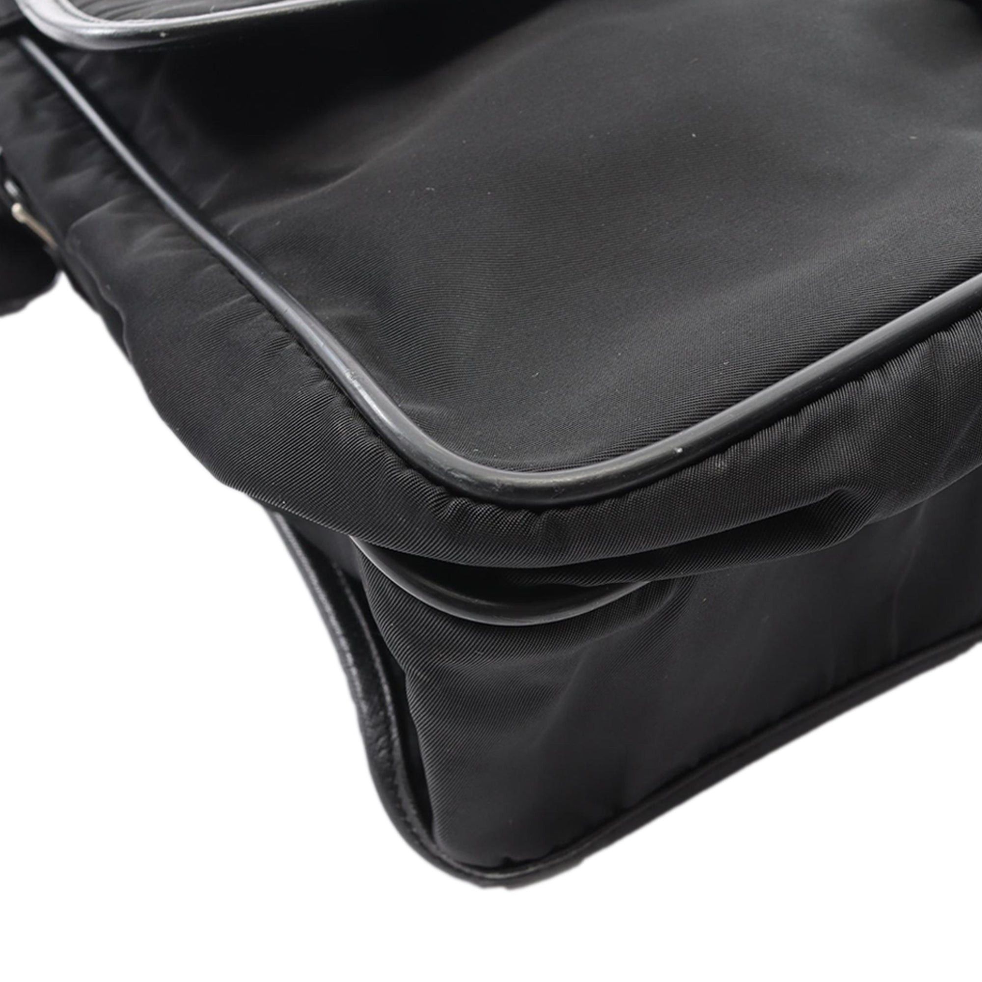 Prada Saffiano Trimmed Tessuto Buckle Messenger Bag Size ONE SIZE - 9 Thumbnail