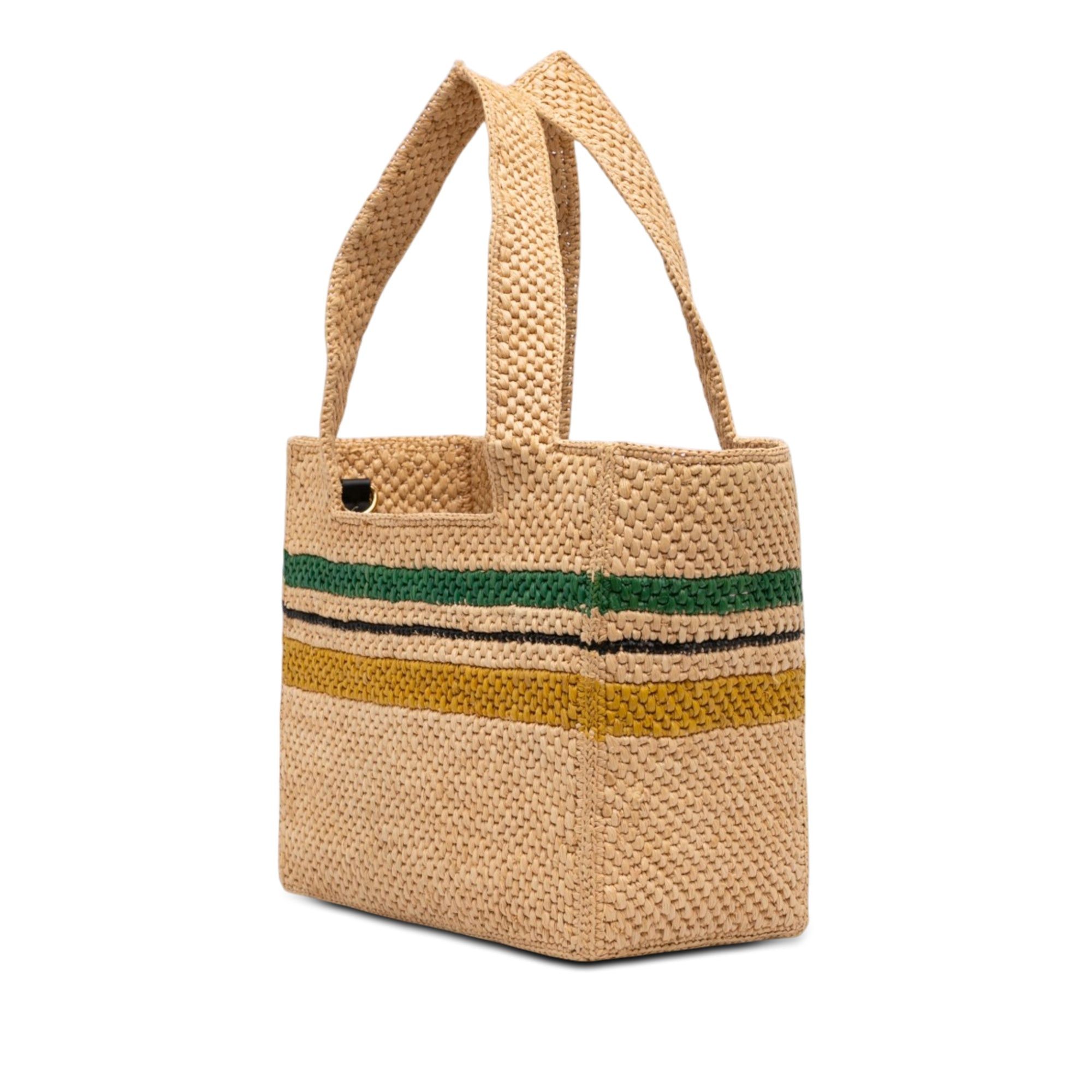 Loewe Paulas Ibiza Medium Raffia Striped Font Tote Size ONE SIZE - 2 Thumbnail