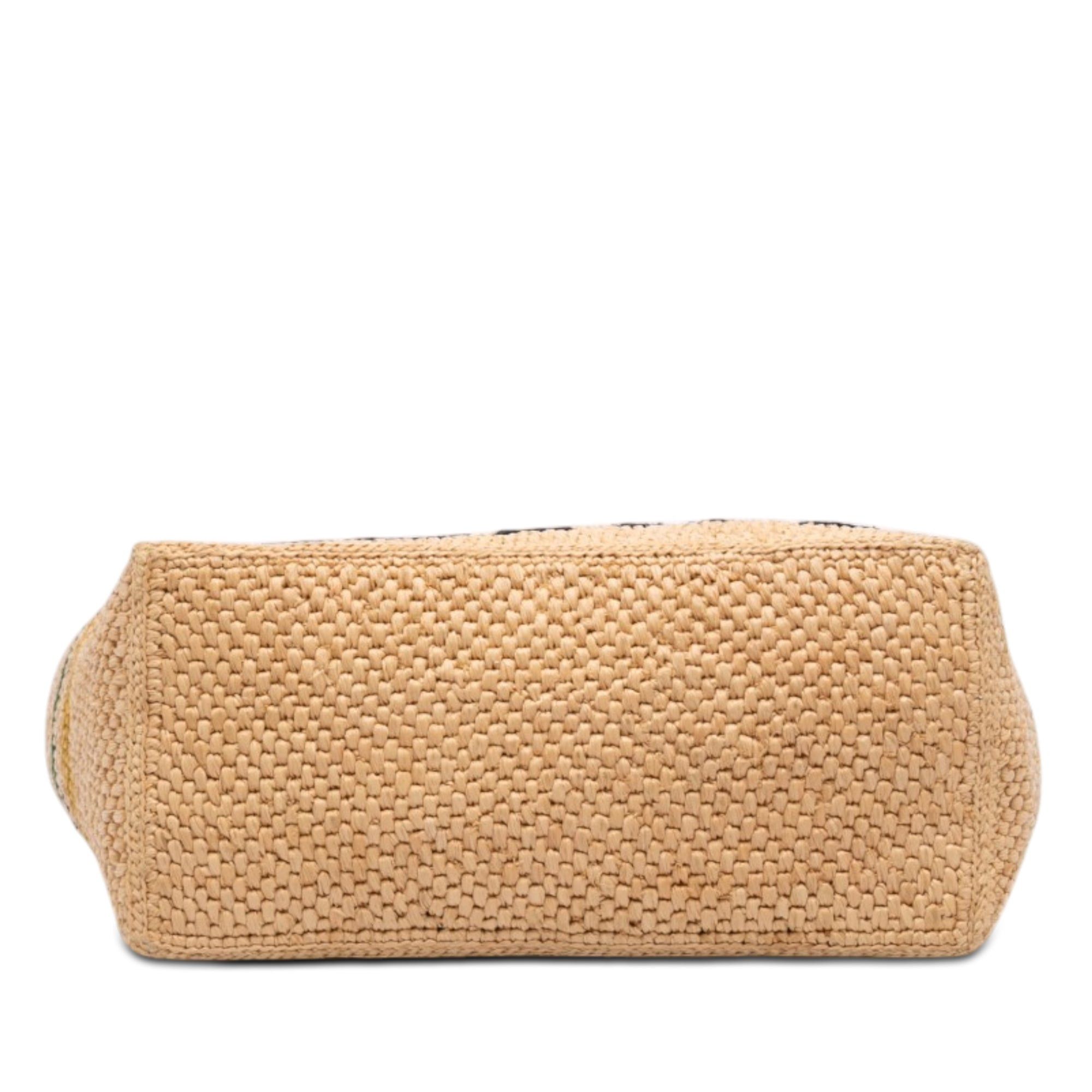 Loewe Paulas Ibiza Medium Raffia Striped Font Tote Size ONE SIZE - 3 Thumbnail