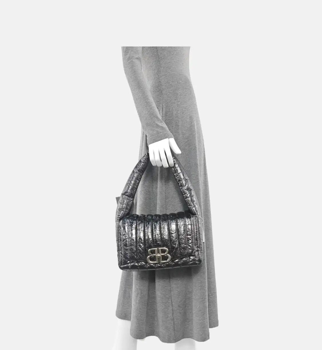 Balenciaga BALENCIAGA Monaco silver greycowhide leather handbag silver hardware Size ONE SIZE - 2 Thumbnail