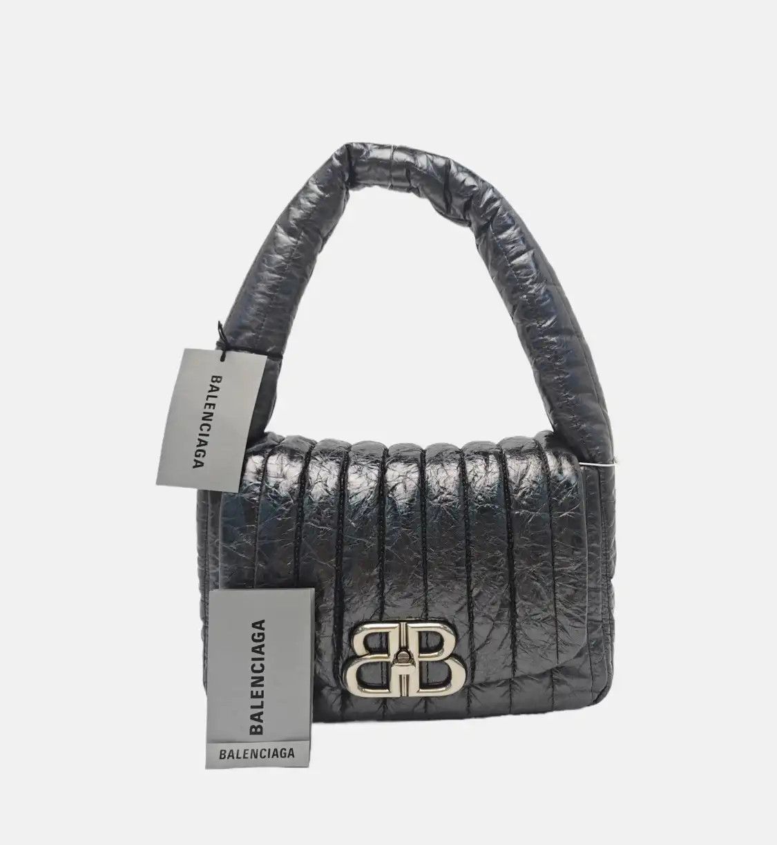 Balenciaga BALENCIAGA Monaco silver greycowhide leather handbag silver hardware Size ONE SIZE - 8 Thumbnail