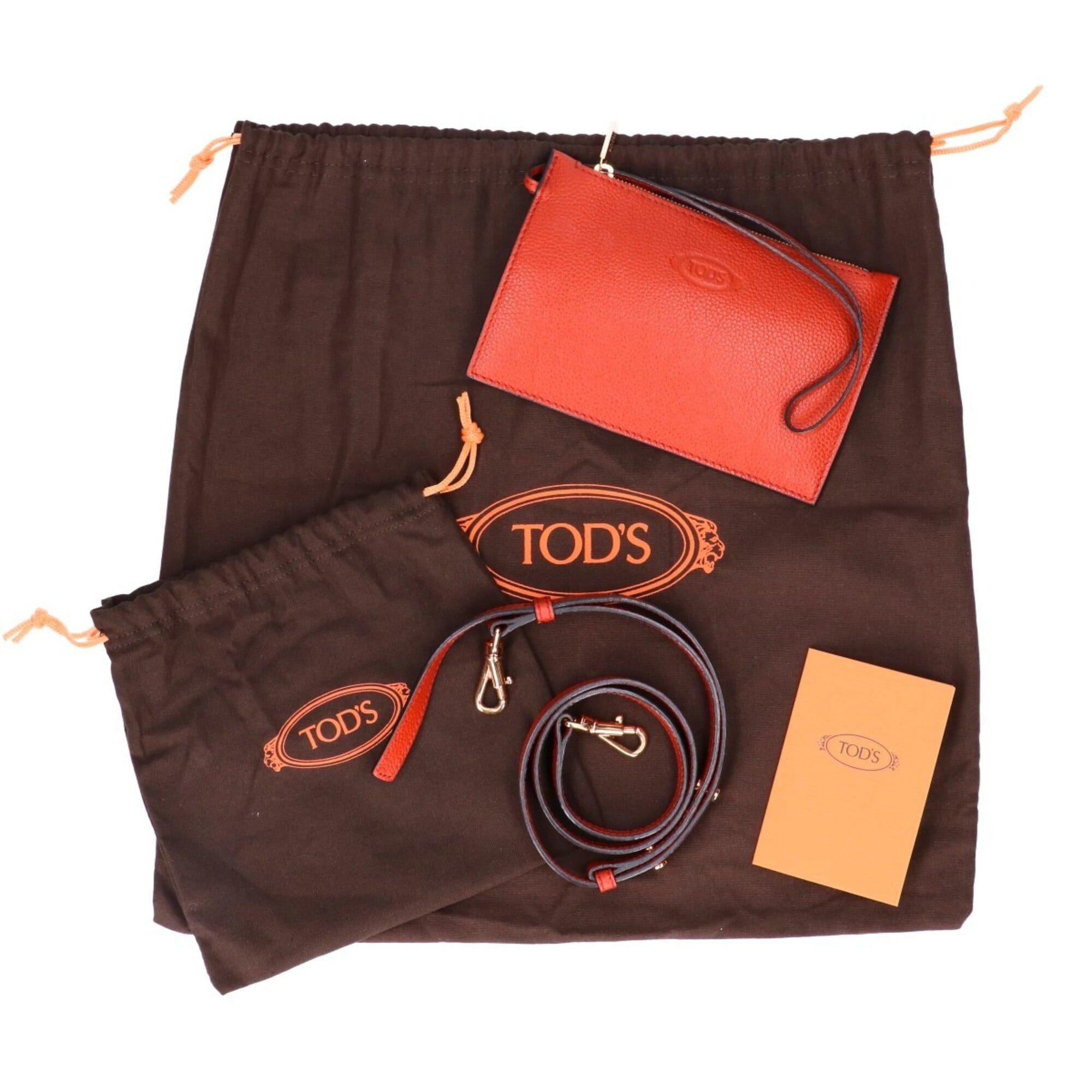 Tod's TOD'S T Timeless Leather Shopping Bag Mini Handbag Orange Women's Size ONE SIZE - 7 Thumbnail