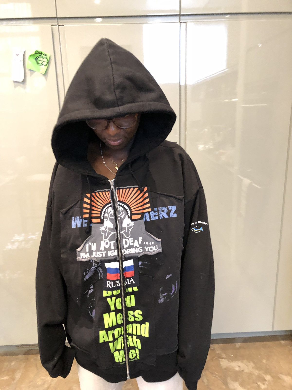 Vetements patchwork hoodie sale