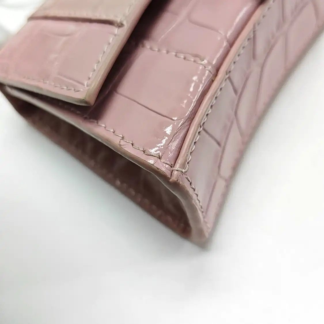 Balenciaga BALENCIAGA Hourglass mini light pinkcowhide leather crocodile shoulder bag handb Size ONE SIZE - 10 Thumbnail