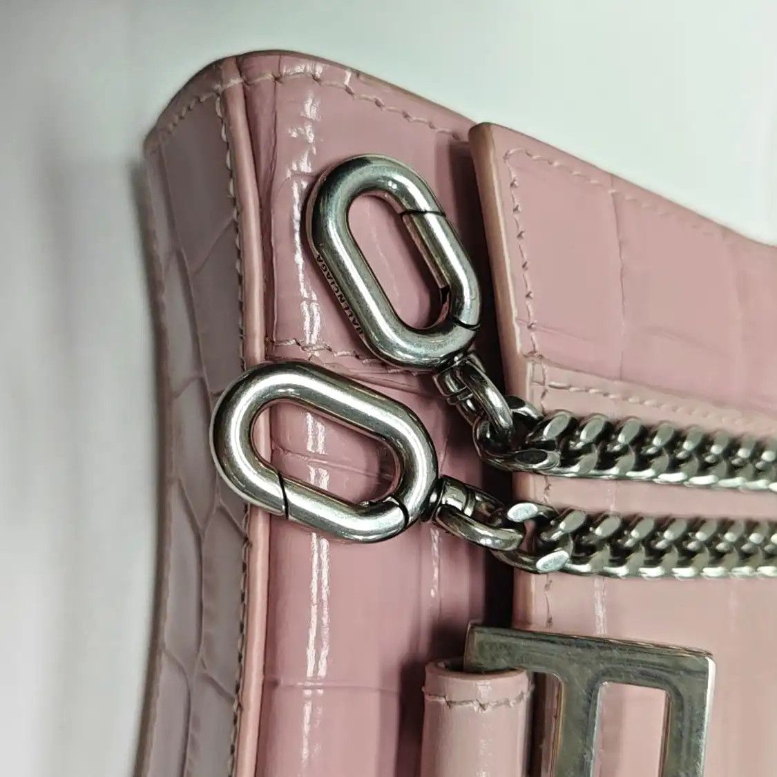 Balenciaga BALENCIAGA Hourglass mini light pinkcowhide leather crocodile shoulder bag handb Size ONE SIZE - 11 Thumbnail