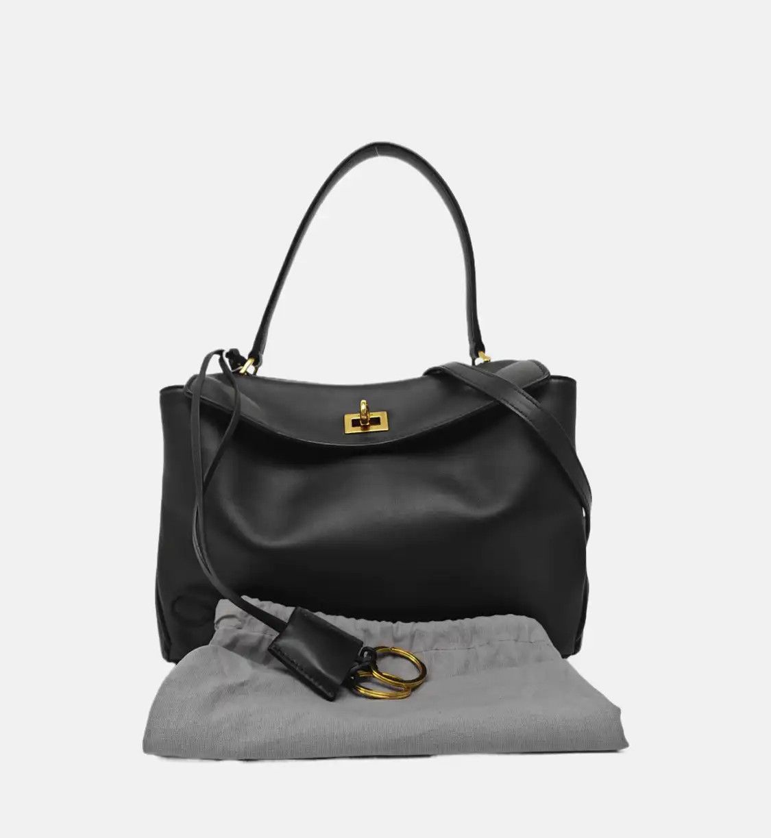 Balenciaga BALENCIAGA Rodeo black cowhide leather shoulder bag crossbody bag handbag distre Size ONE SIZE - 8 Thumbnail