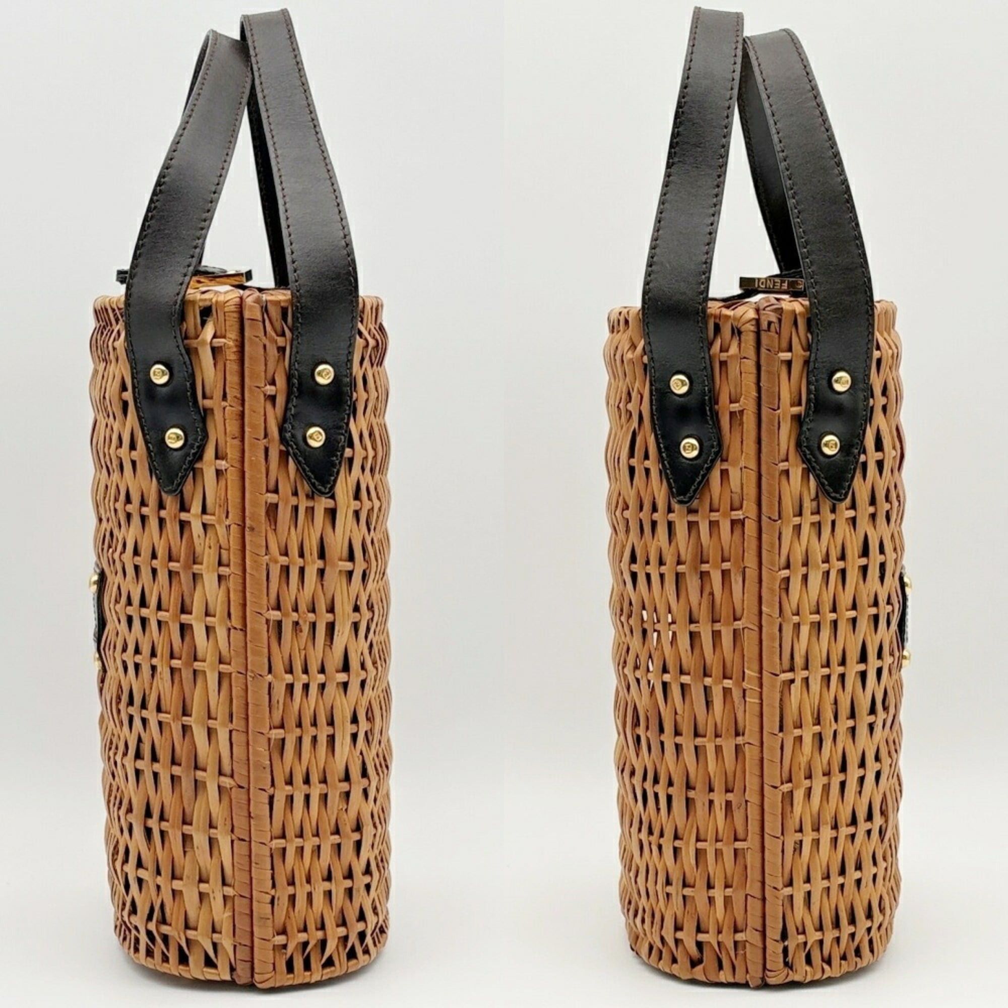 Fendi Fendi Zucca bag, rattan and leather, brown/dark brown, resort style. Size ONE SIZE - 5 Thumbnail