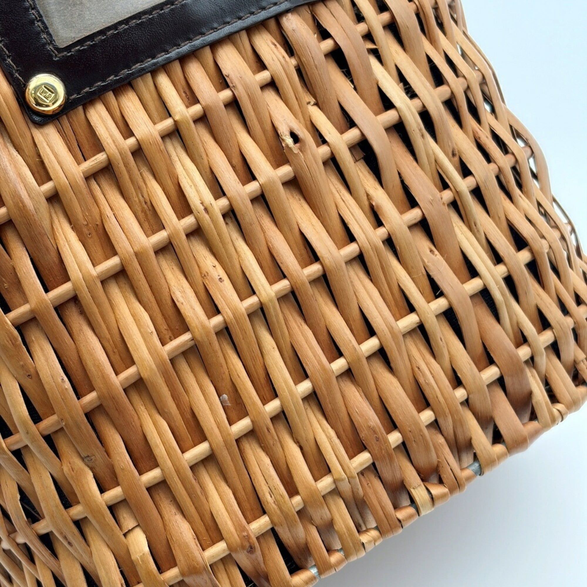 Fendi Fendi Zucca bag, rattan and leather, brown/dark brown, resort style. Size ONE SIZE - 15 Thumbnail