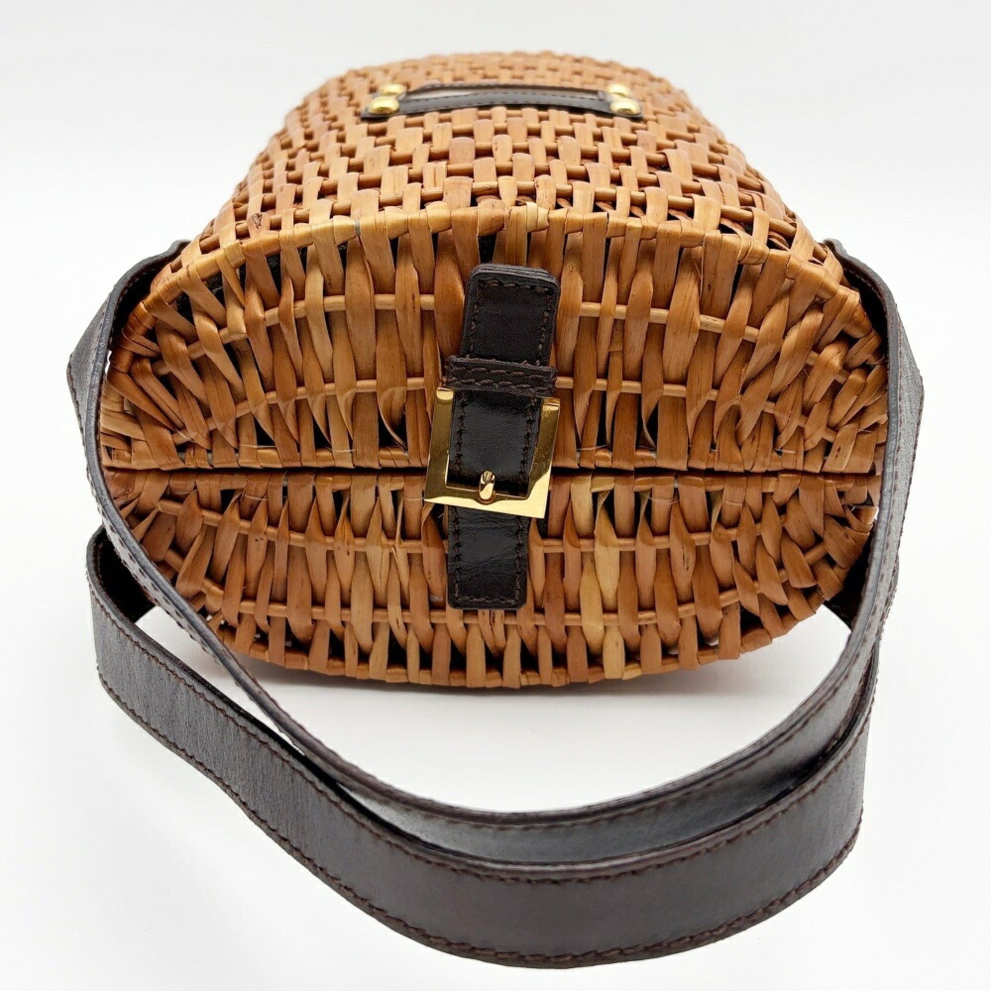 Fendi Fendi Zucca bag, rattan and leather, brown/dark brown, resort style. Size ONE SIZE - 6 Thumbnail