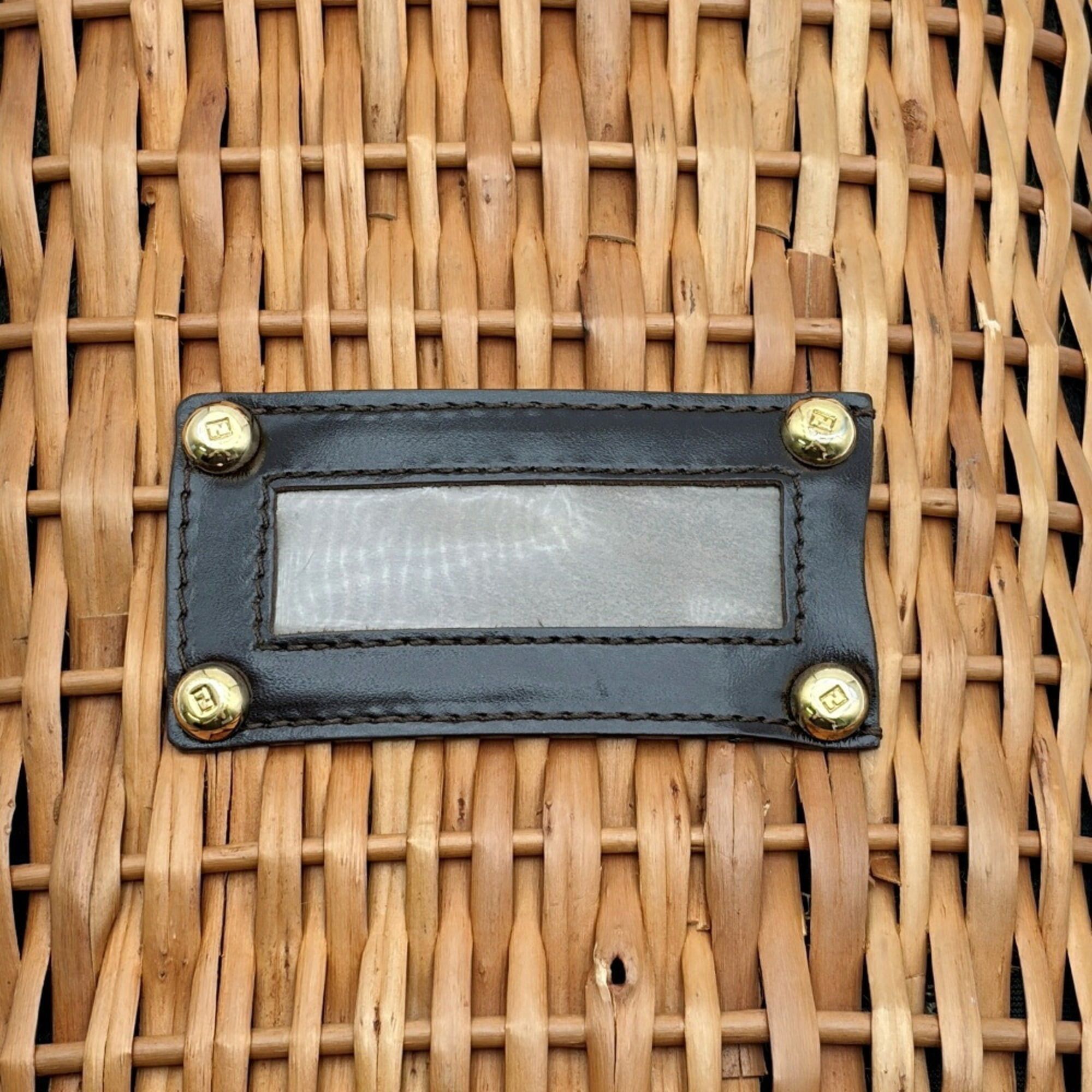 Fendi Fendi Zucca bag, rattan and leather, brown/dark brown, resort style. Size ONE SIZE - 14 Thumbnail