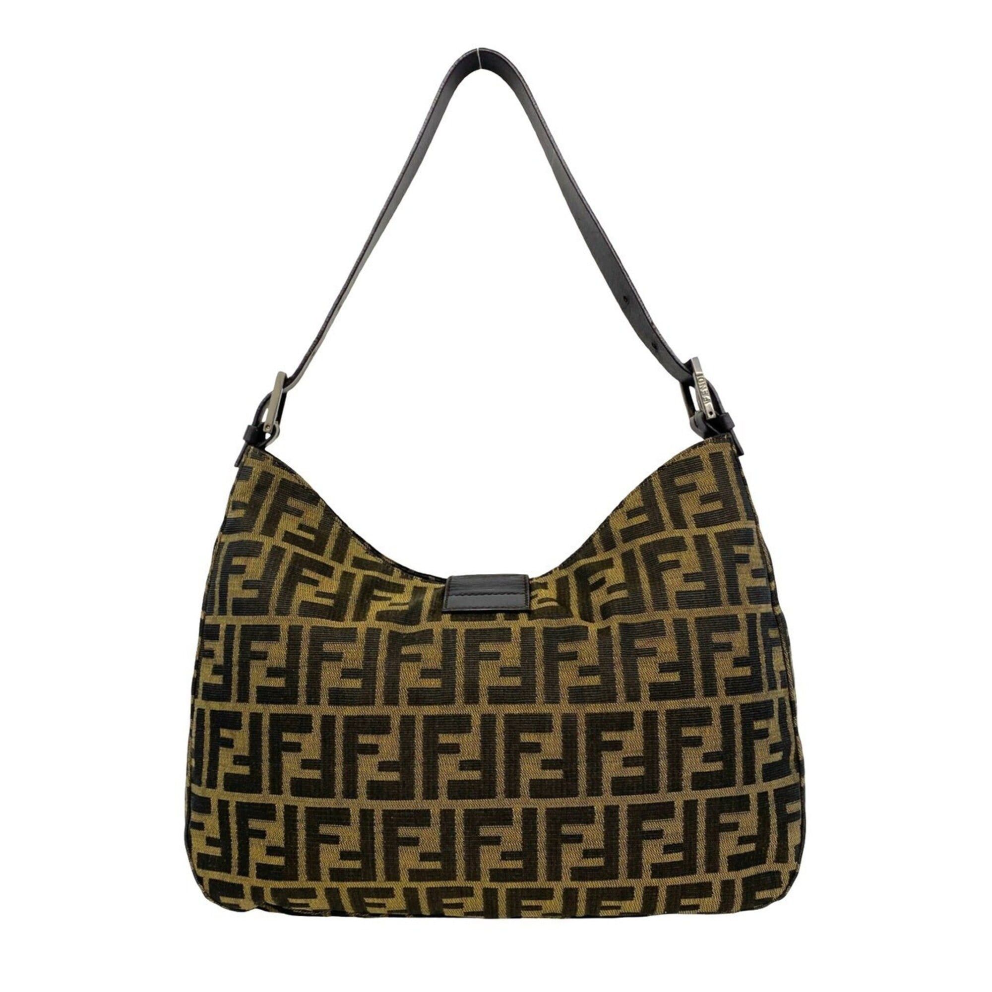 Fendi FENDI Vintage Mamma Bucket Zucca FF Pattern Canvas Leather Semi One Shoulder Bag Brown 02211 Size ONE SIZE - 3 Thumbnail