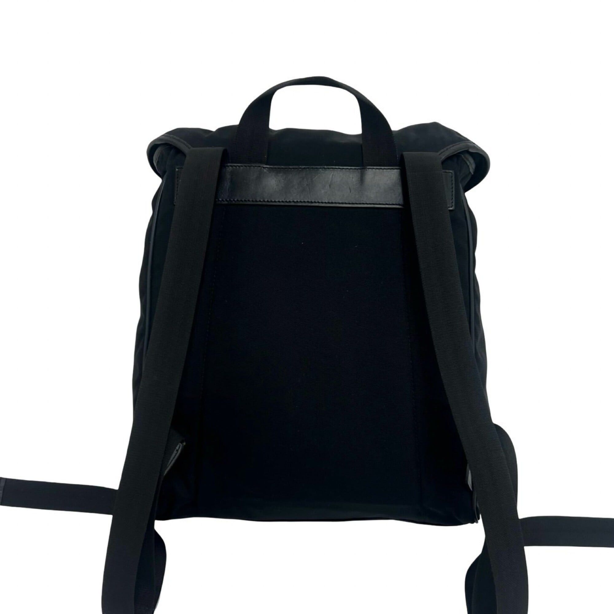 Gucci GUCCI logo embossed nylon and leather backpack/daypack for women, black, 17002 Size ONE SIZE - 3 Thumbnail