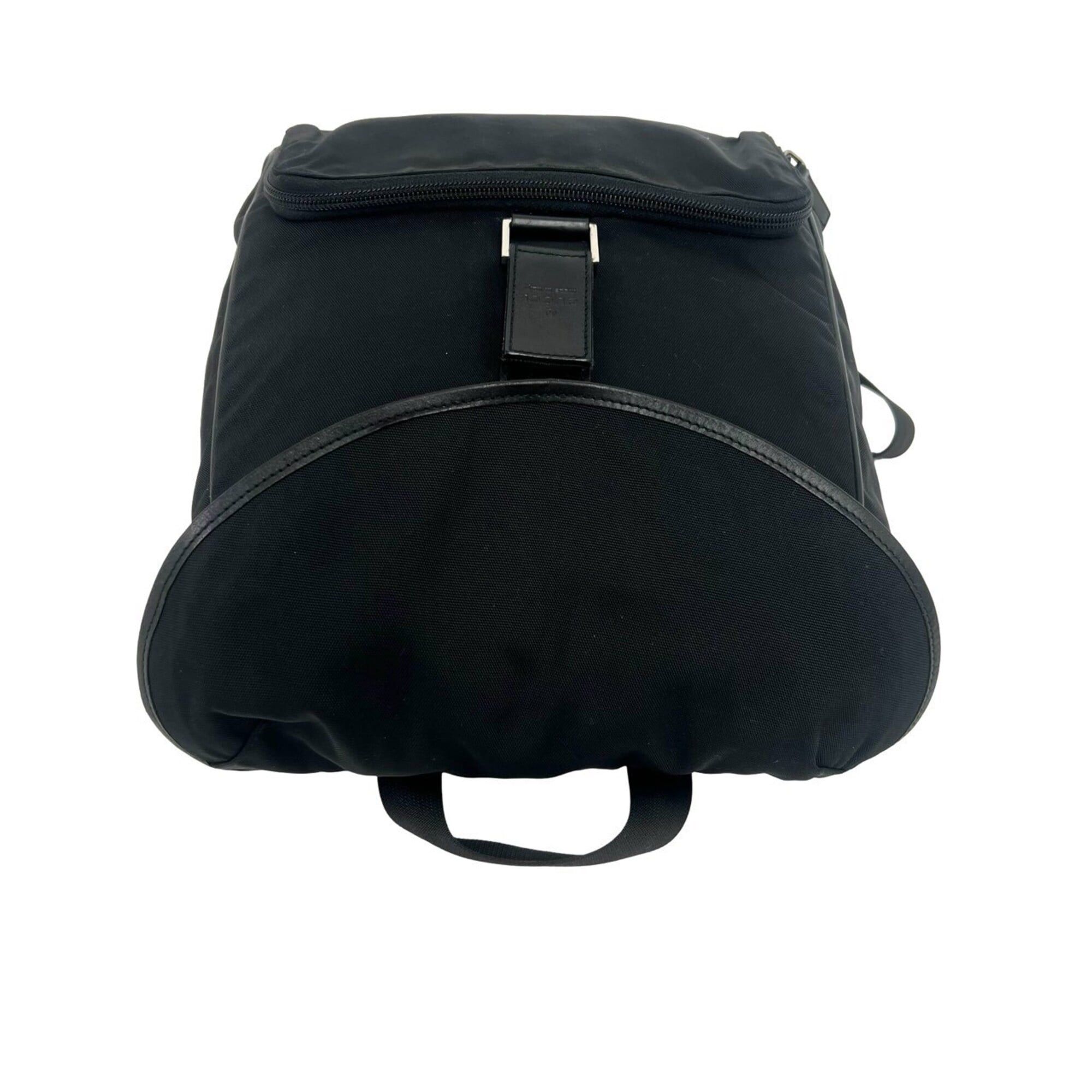 Gucci GUCCI logo embossed nylon and leather backpack/daypack for women, black, 17002 Size ONE SIZE - 4 Thumbnail