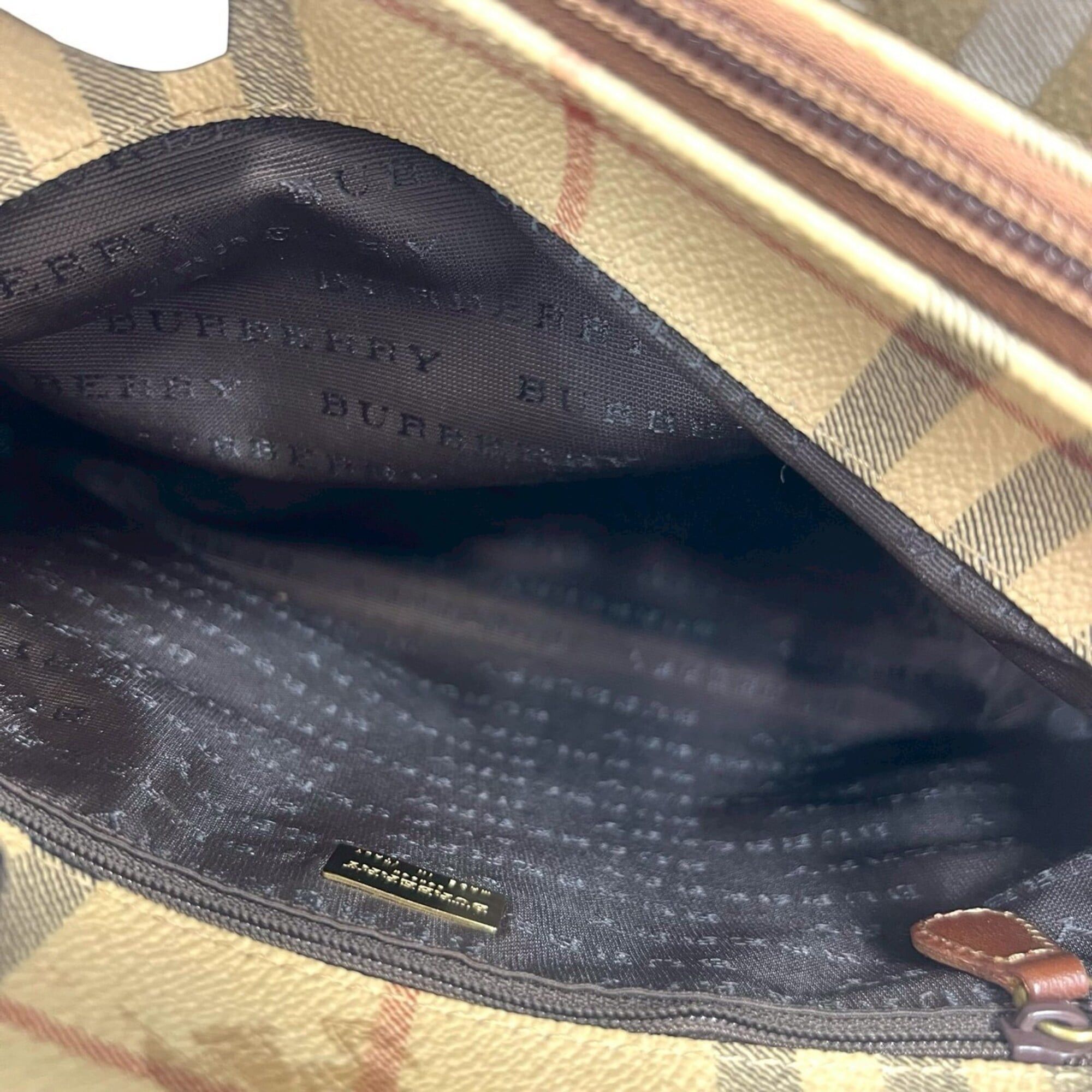 Burberry BURBERRY Nova Check Shadow Horse Pattern Leather Handbag Mini Tote Bag Brown Beige 1519d Size ONE SIZE - 9 Thumbnail