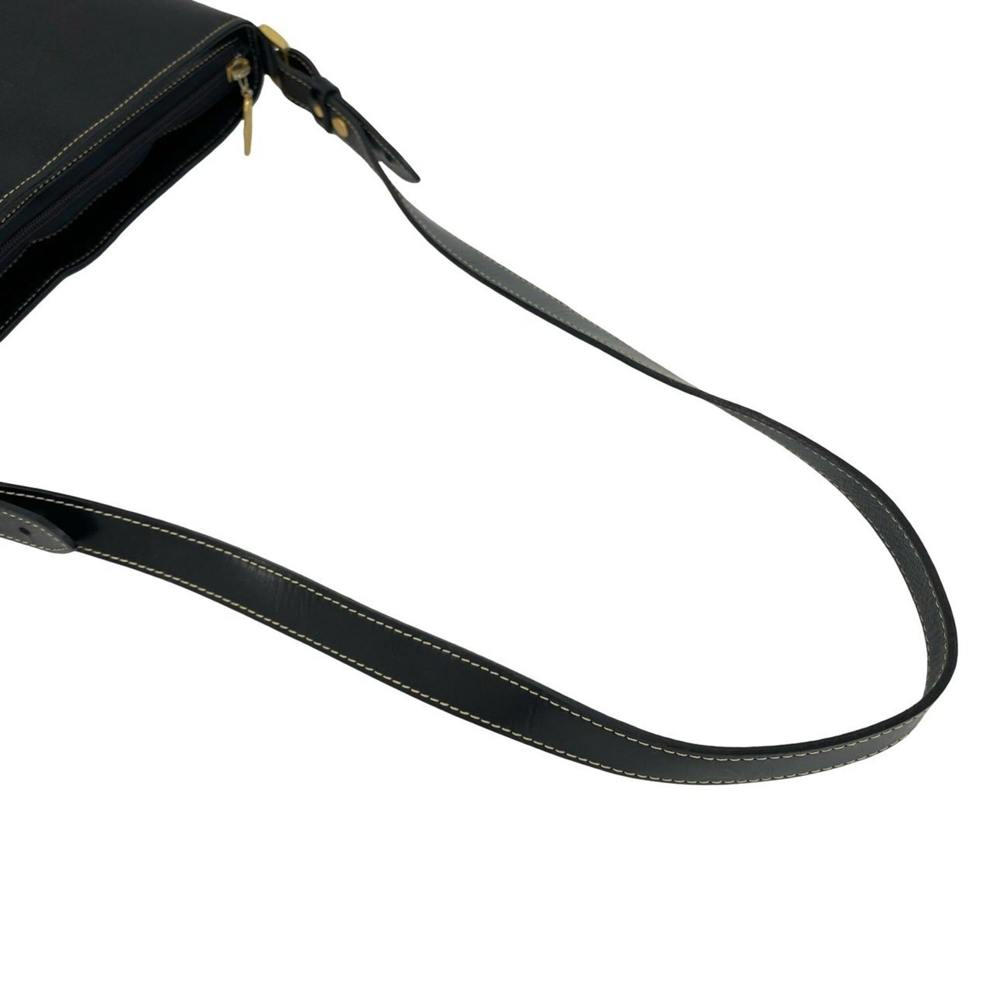 Burberry Burberrys Vintage Logo Hardware Nova Check Shadow Horse Leather Shoulder Bag Black b25-5 Size ONE SIZE - 4 Thumbnail