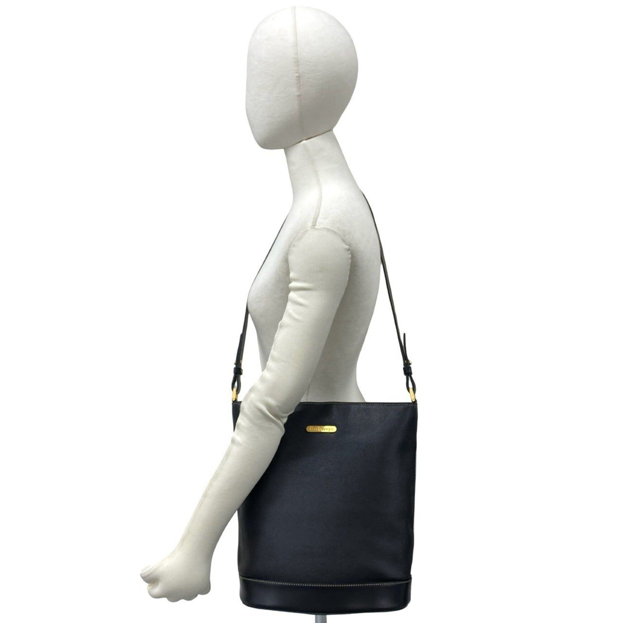 Burberry Burberrys Vintage Logo Hardware Nova Check Shadow Horse Leather Shoulder Bag Black b25-5 Size ONE SIZE - 2 Thumbnail