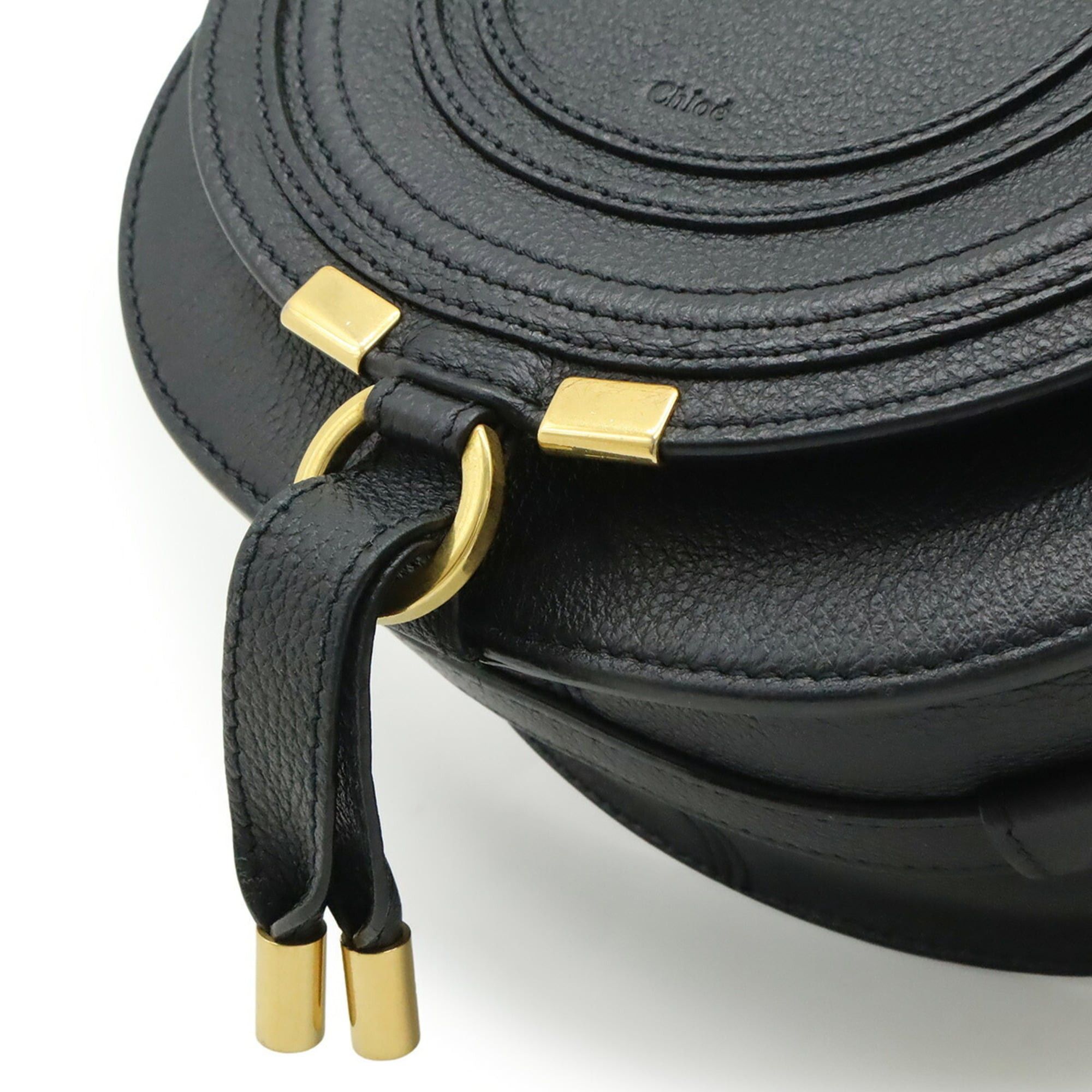 Chloe Chloé Chloe Marcie Small Saddle Bag Shoulder Pouch Leather Black Size ONE SIZE - 9 Thumbnail