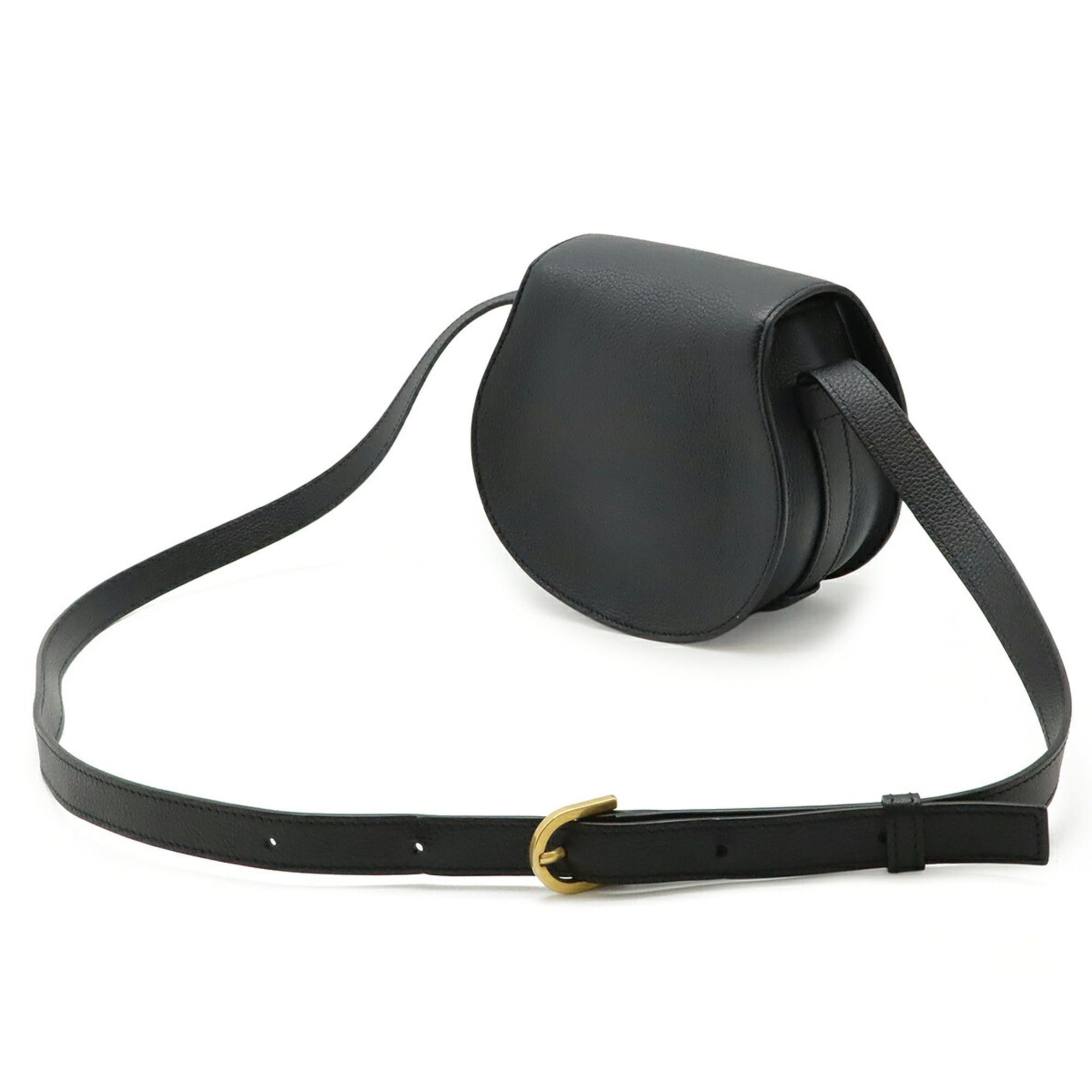 Chloe Chloé Chloe Marcie Small Saddle Bag Shoulder Pouch Leather Black Size ONE SIZE - 3 Thumbnail