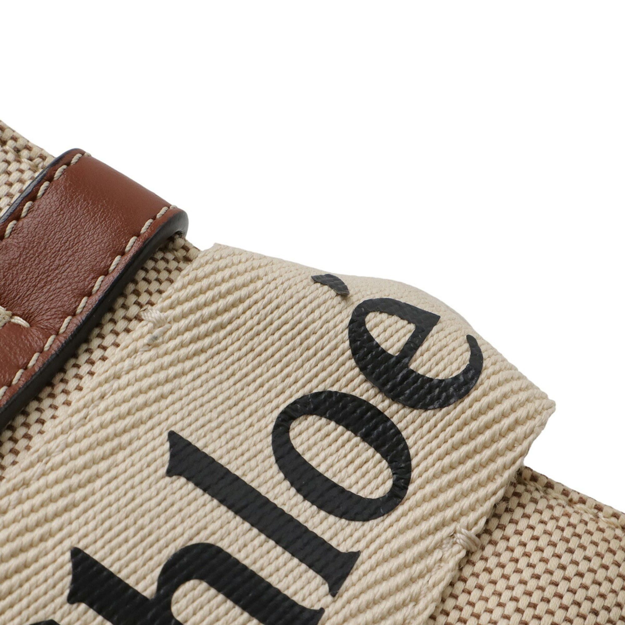 Chloe Chloé Chloe Woody Small Tote Bag, Handbag, Shoulder Canvas and Leather, Beige Brown, CHC23AS397 Size ONE SIZE - 6 Thumbnail
