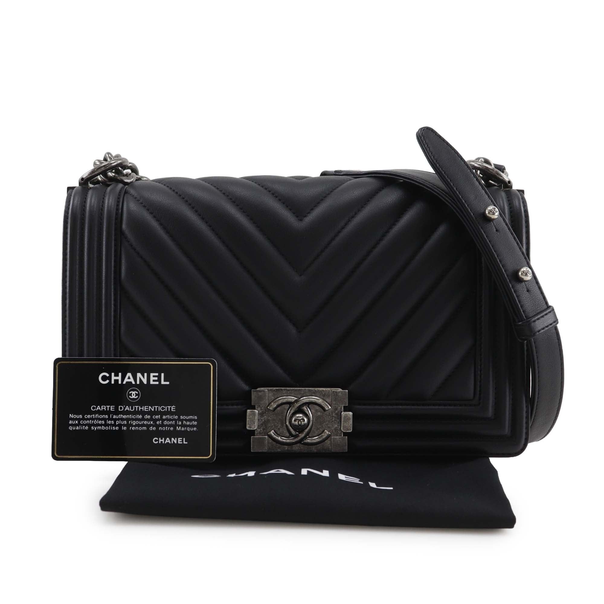 Chanel Old Medium Chevron Calfskin Boy Flap Size ONE SIZE - 14 Thumbnail